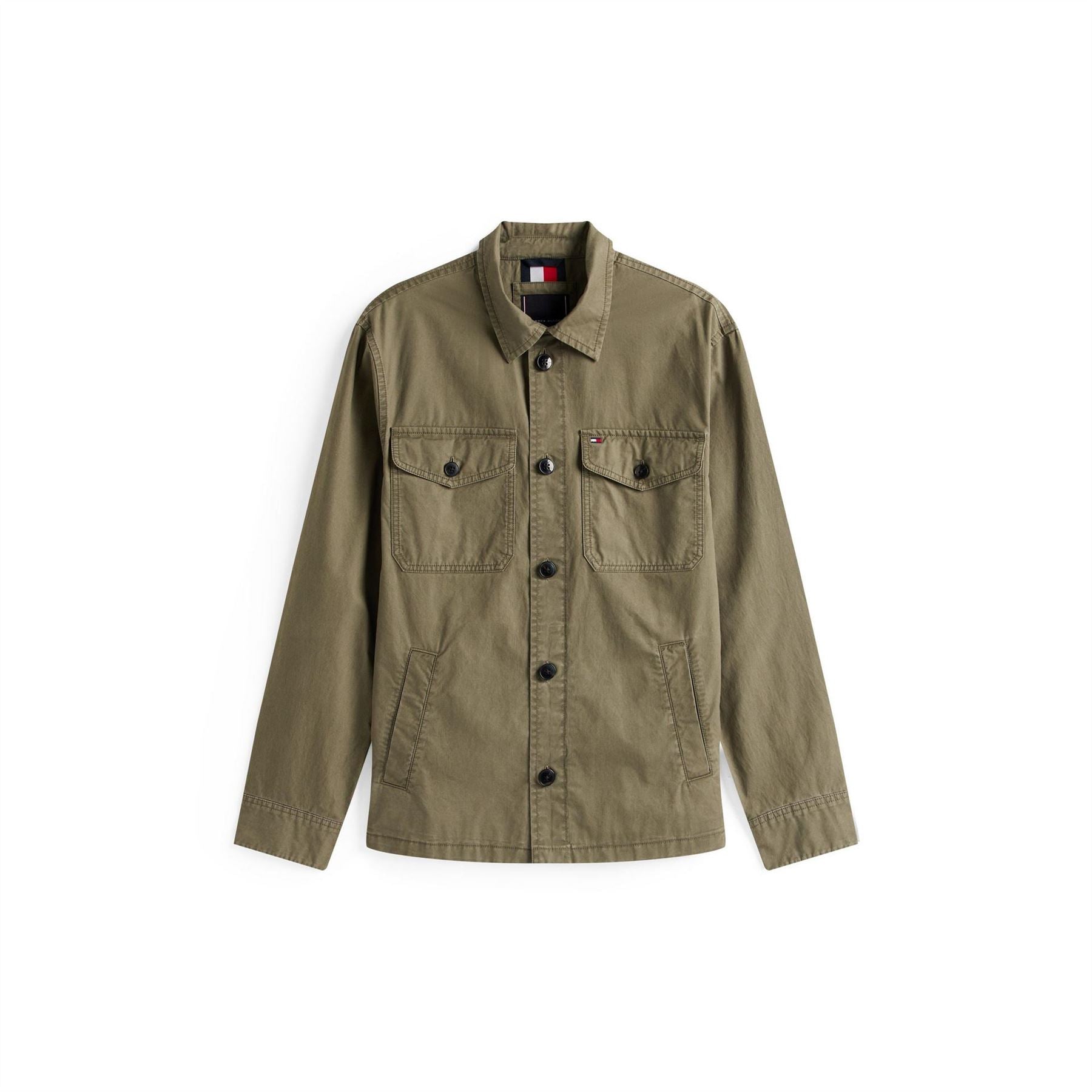 Tommy Hilfiger Solid Patterned Chest Pocket Overshirt