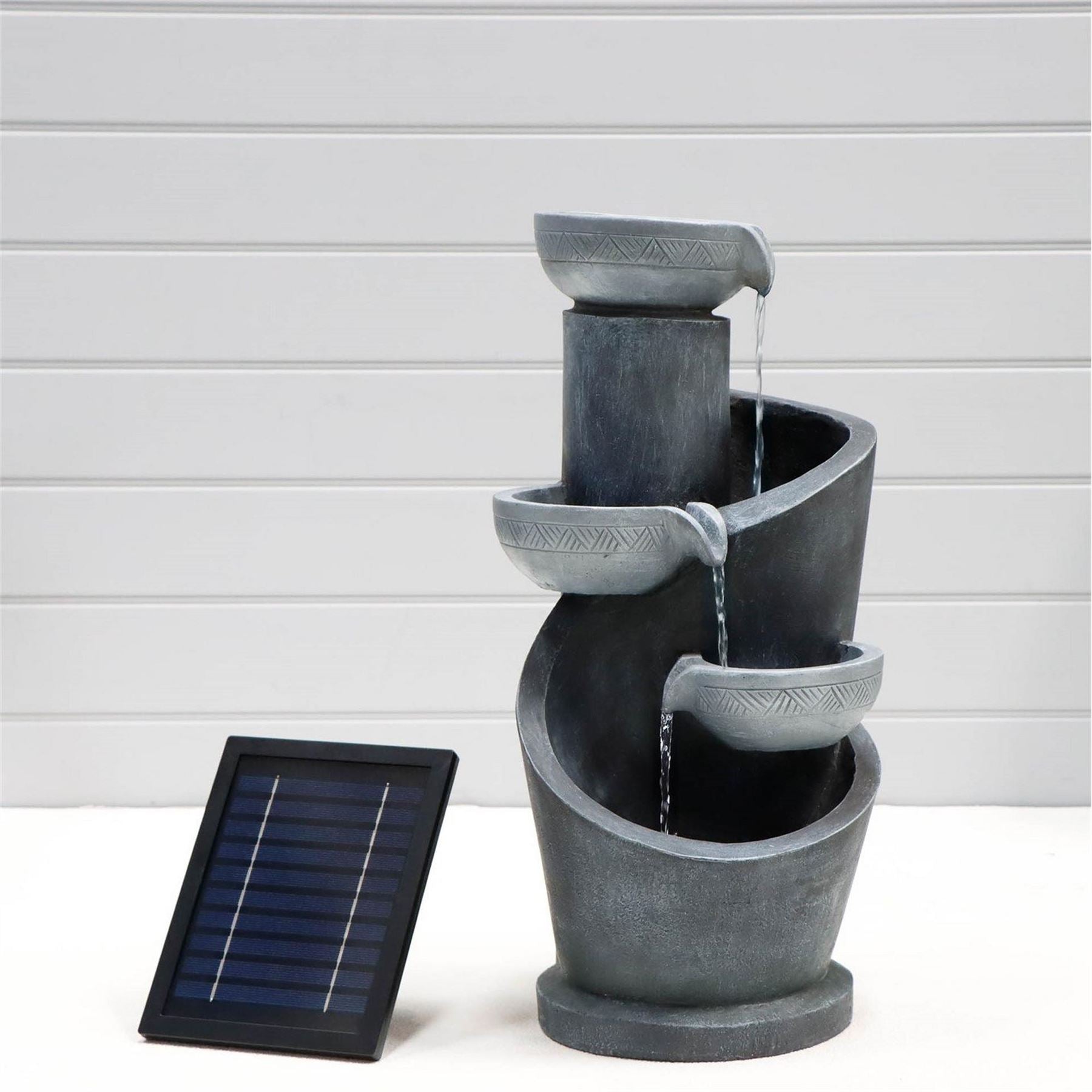 Streetwize Water Feature With Battery Backup   Tiered Slate Effect Cascade