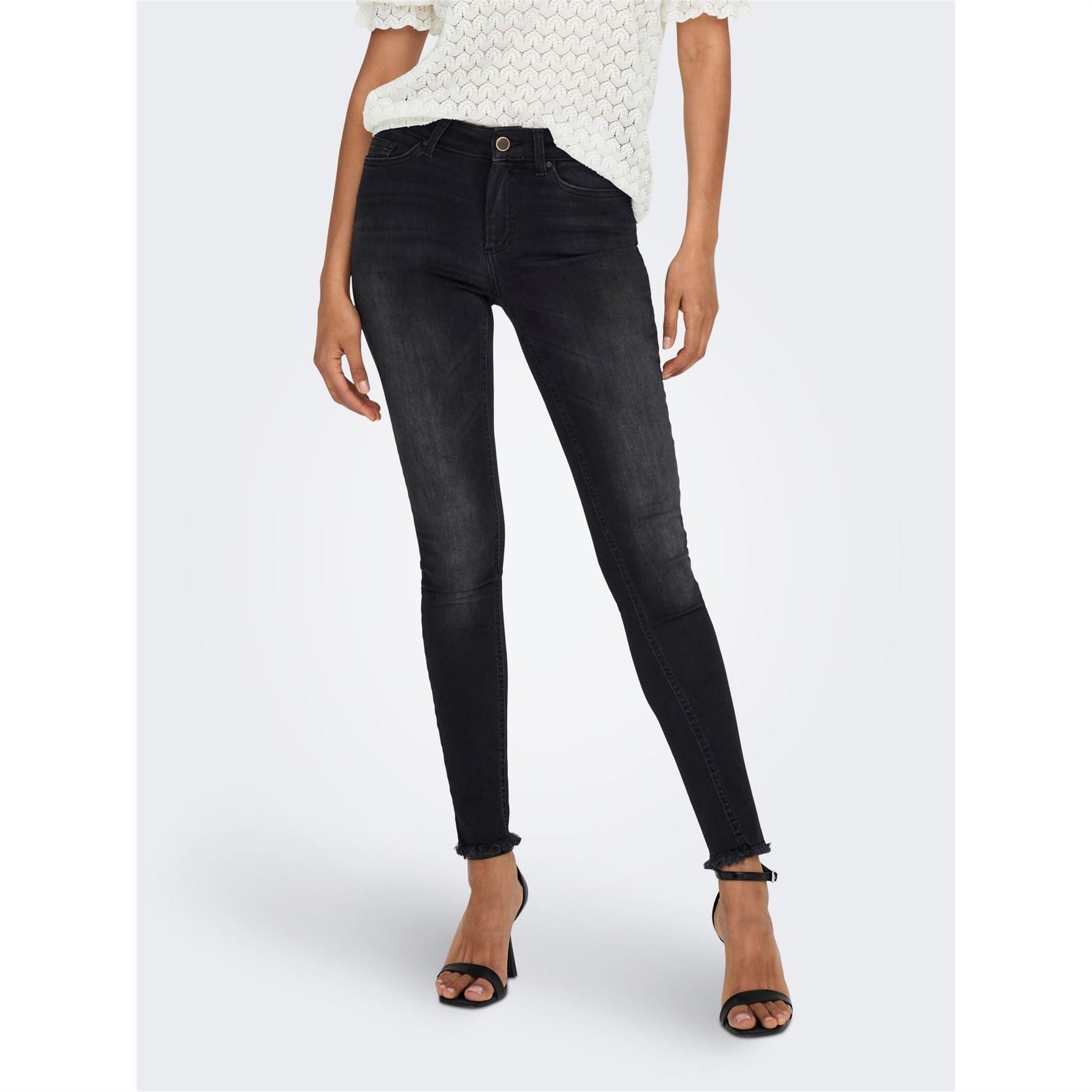 Only Raw Hem Skinny Jeans
