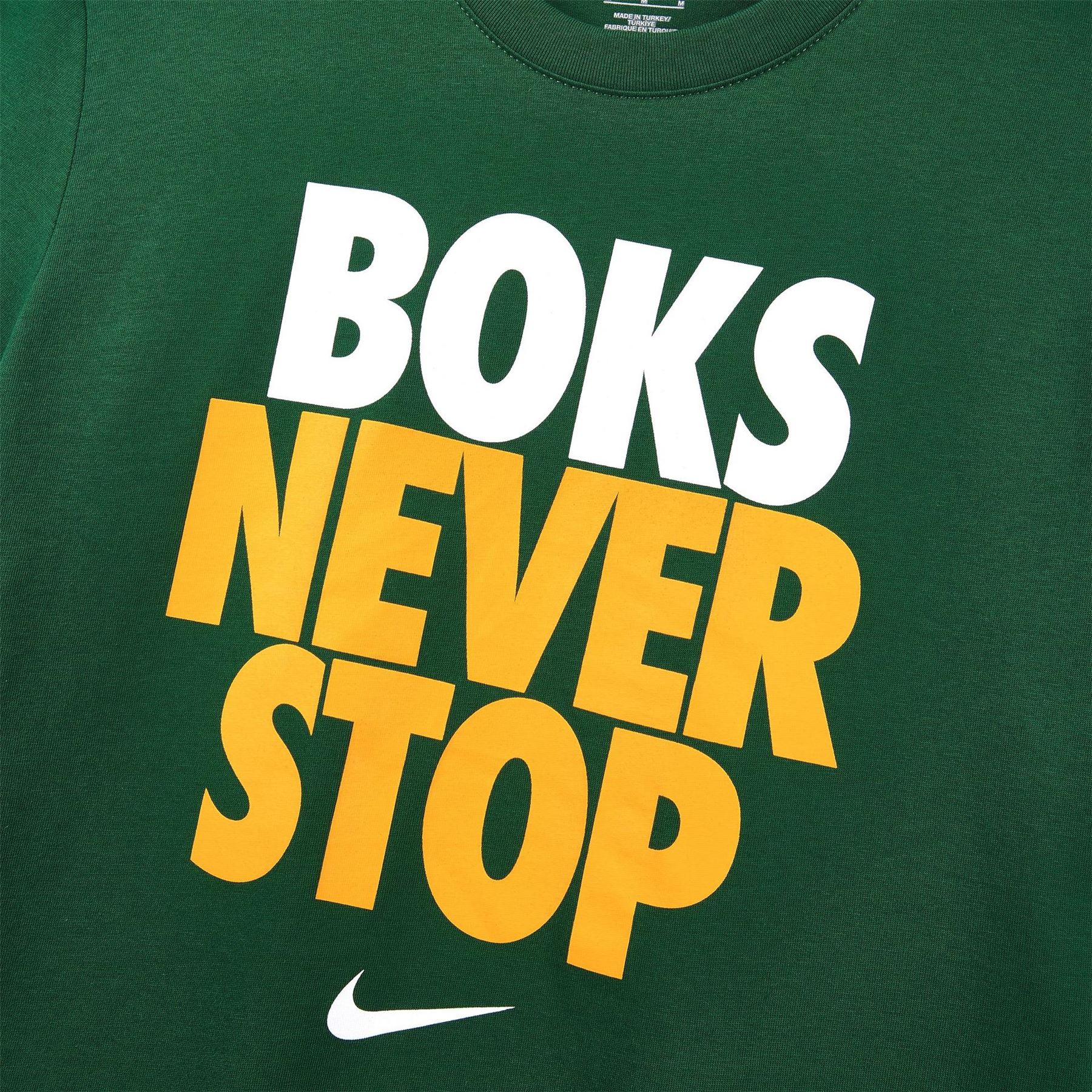 Nike Never Stop Text Graphic Crew Neck Short Sleeve Jersey T-Shirt