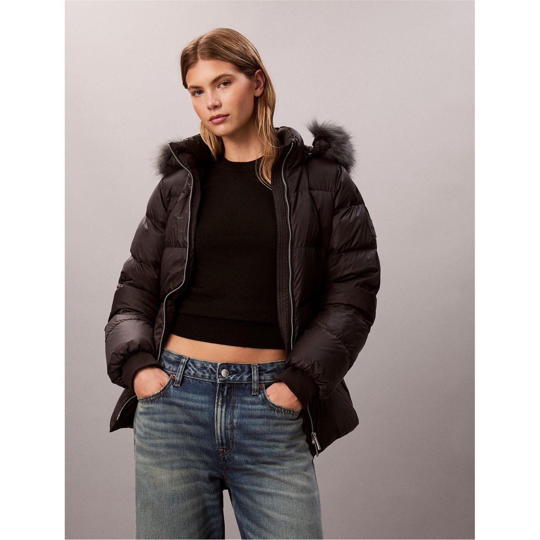 Calvin Klein Jeans Medium Fur Puffer Jacket