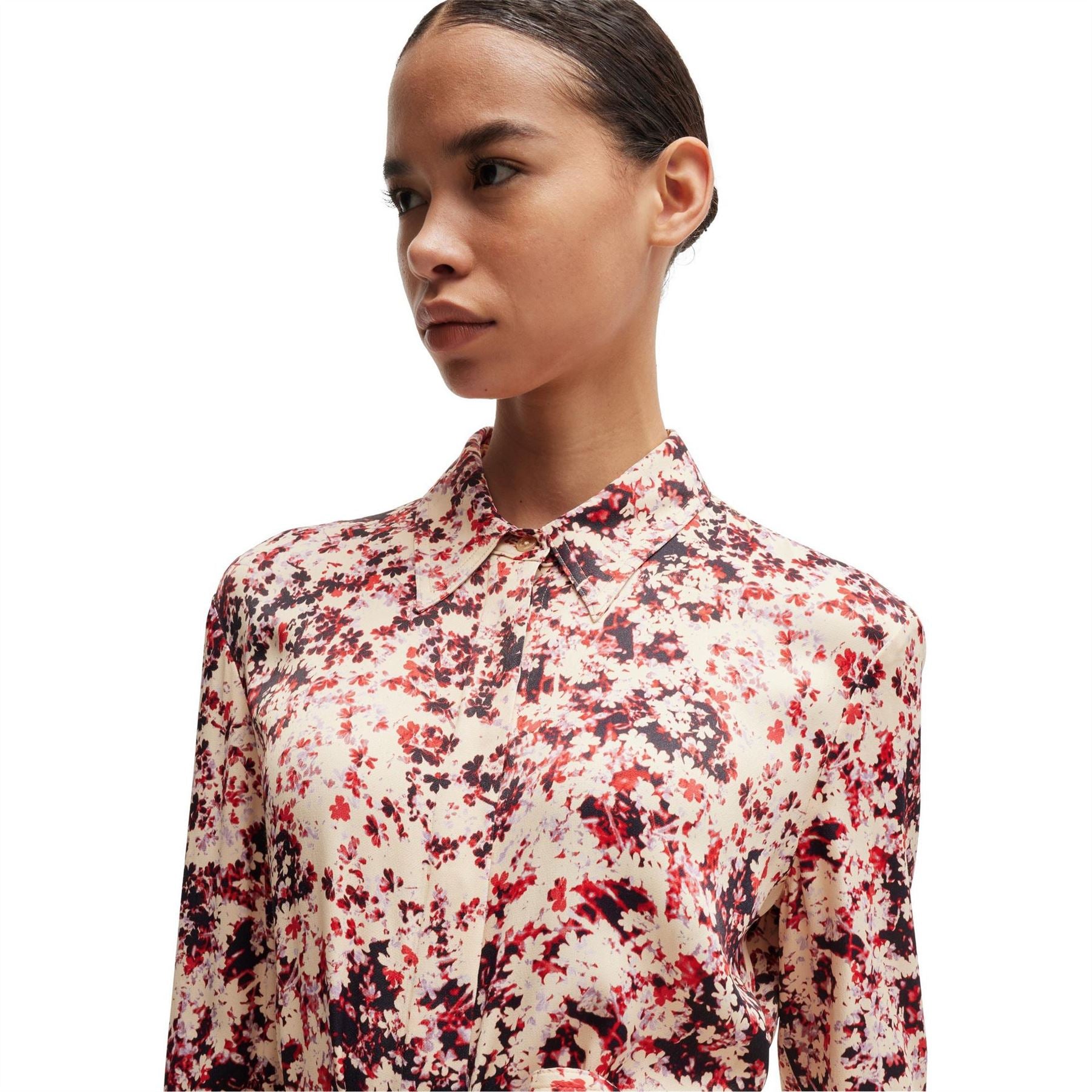 Boss Davivio3 Long Sleeve Midi Shirt Dress