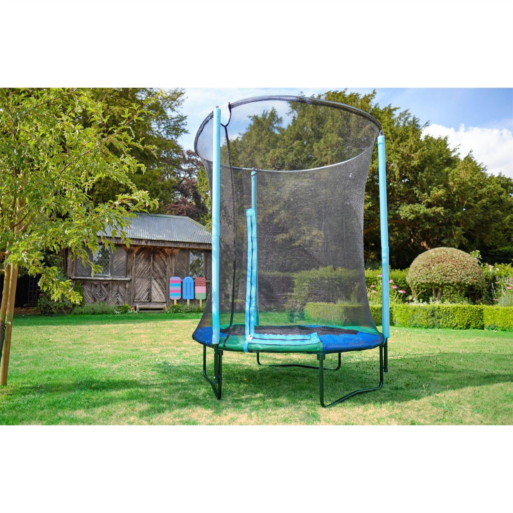 Plum Play Junior Springsafe Trampoline  And  Enclosure   Blue Green
