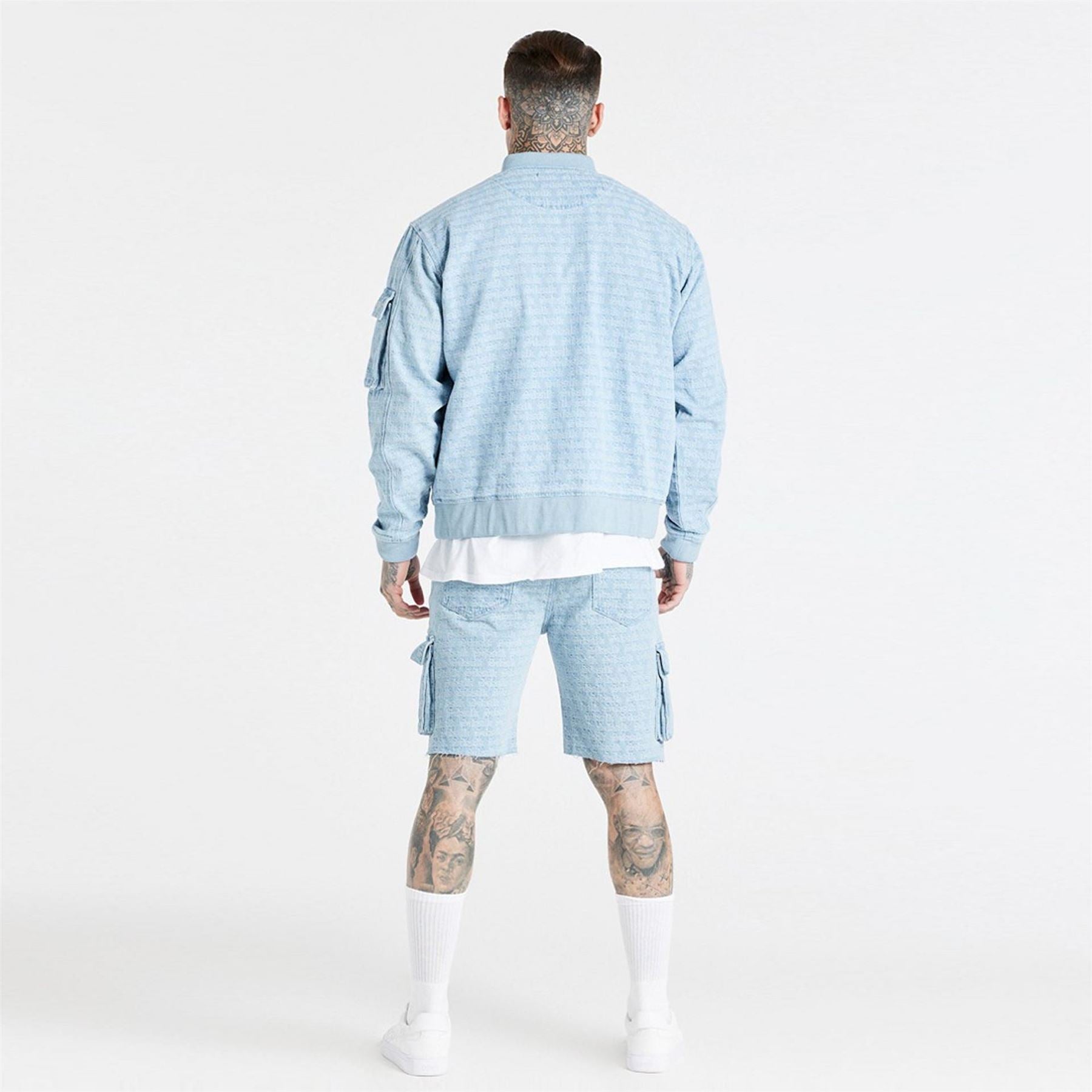 SikSilk Cargo Shorts with All Over Logo