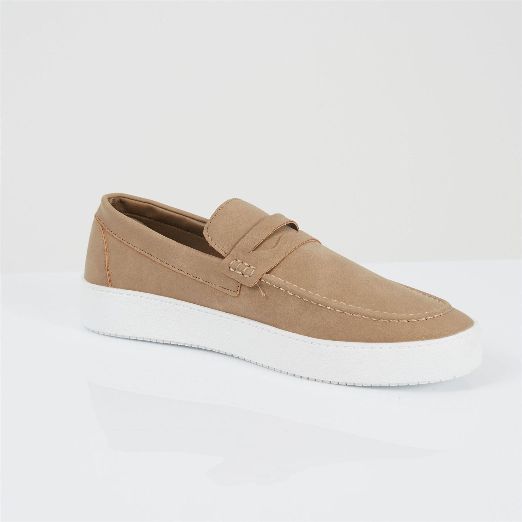 Brave Soul Mens Faux Suede Loafer In Taupe