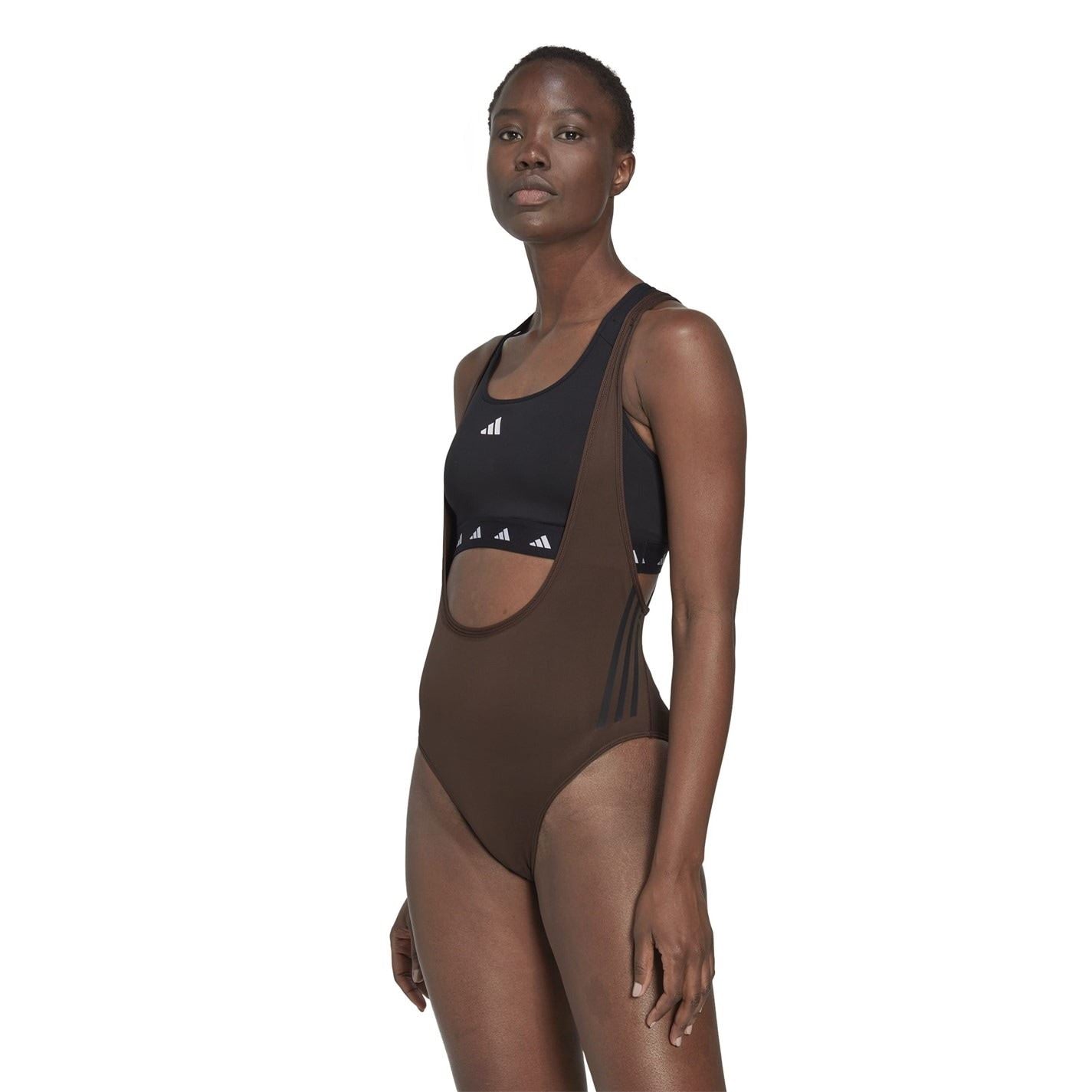 adidas Womens Train Icons 3 Stripe Leotard