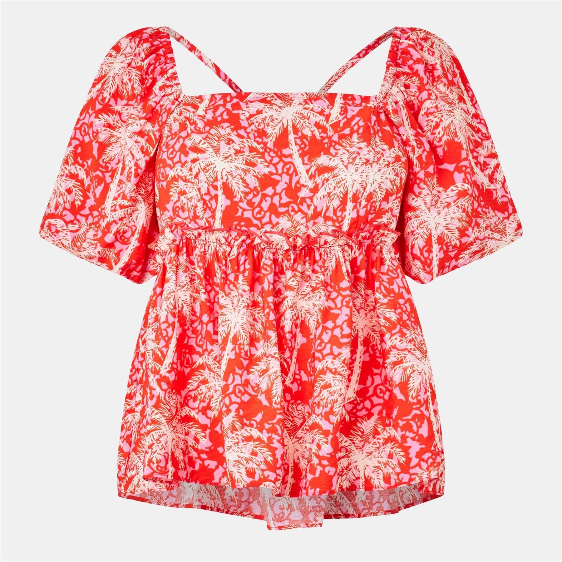 Biba Square Neck Short Sleeve Blouse