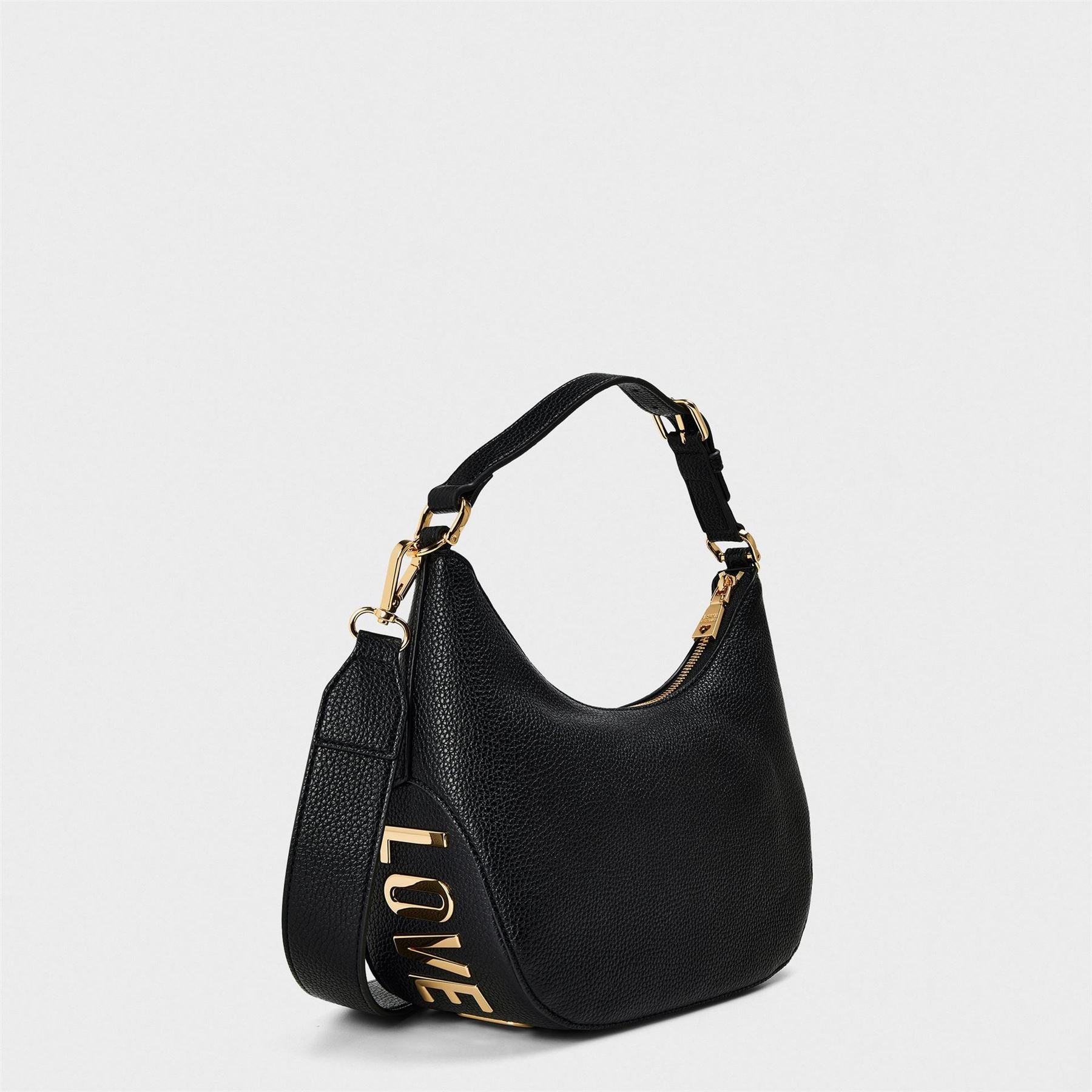 Love Moschino Giant Crescent Shape Hobo Bag with Logo