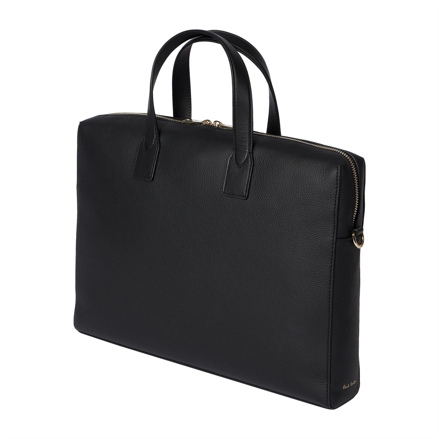 Paul Smith Striped Patterned Rectangle Briefcase with Gold Tone Hardware