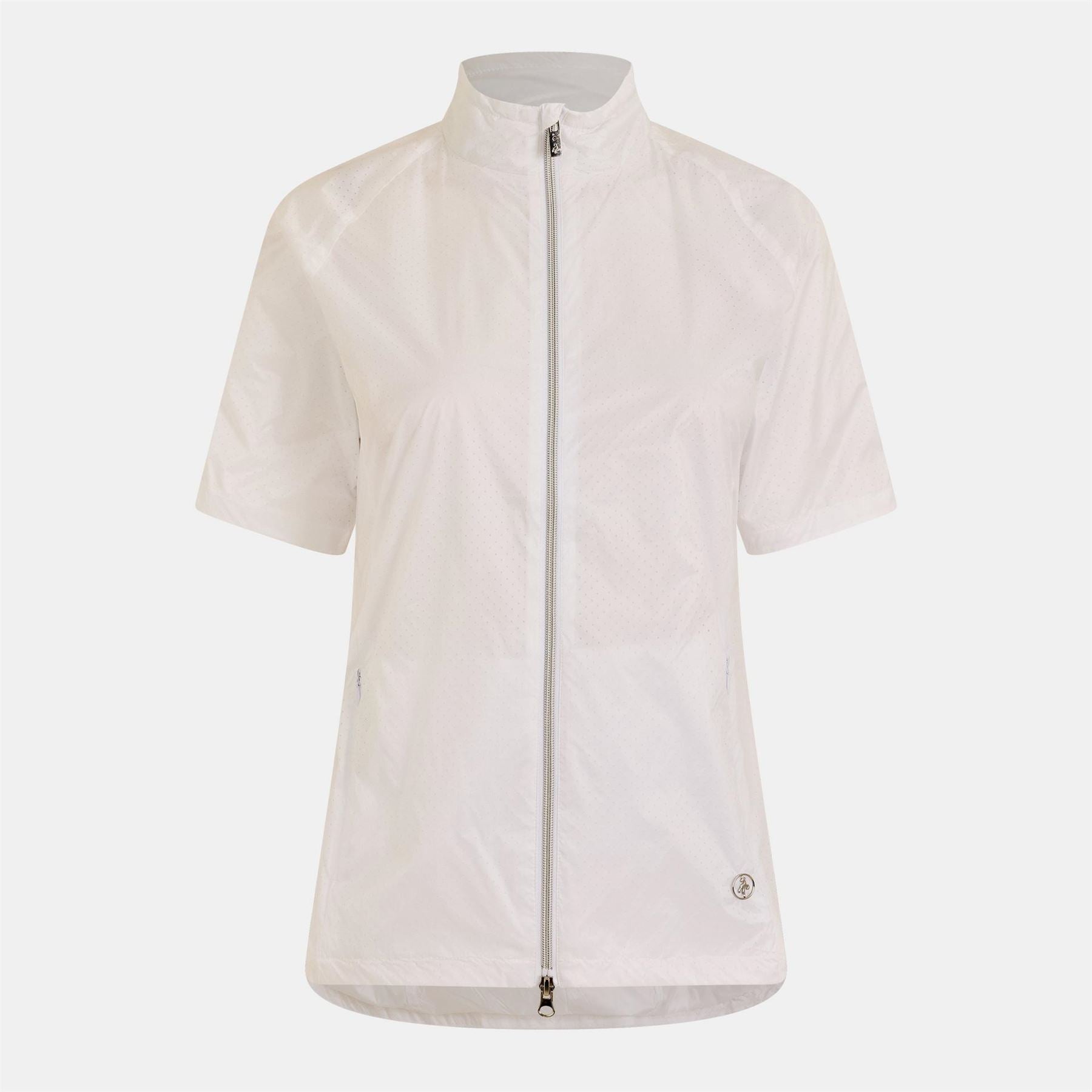 Calvin Klein Golf Solid Patterned Zip Neck Windbreaker Jacket