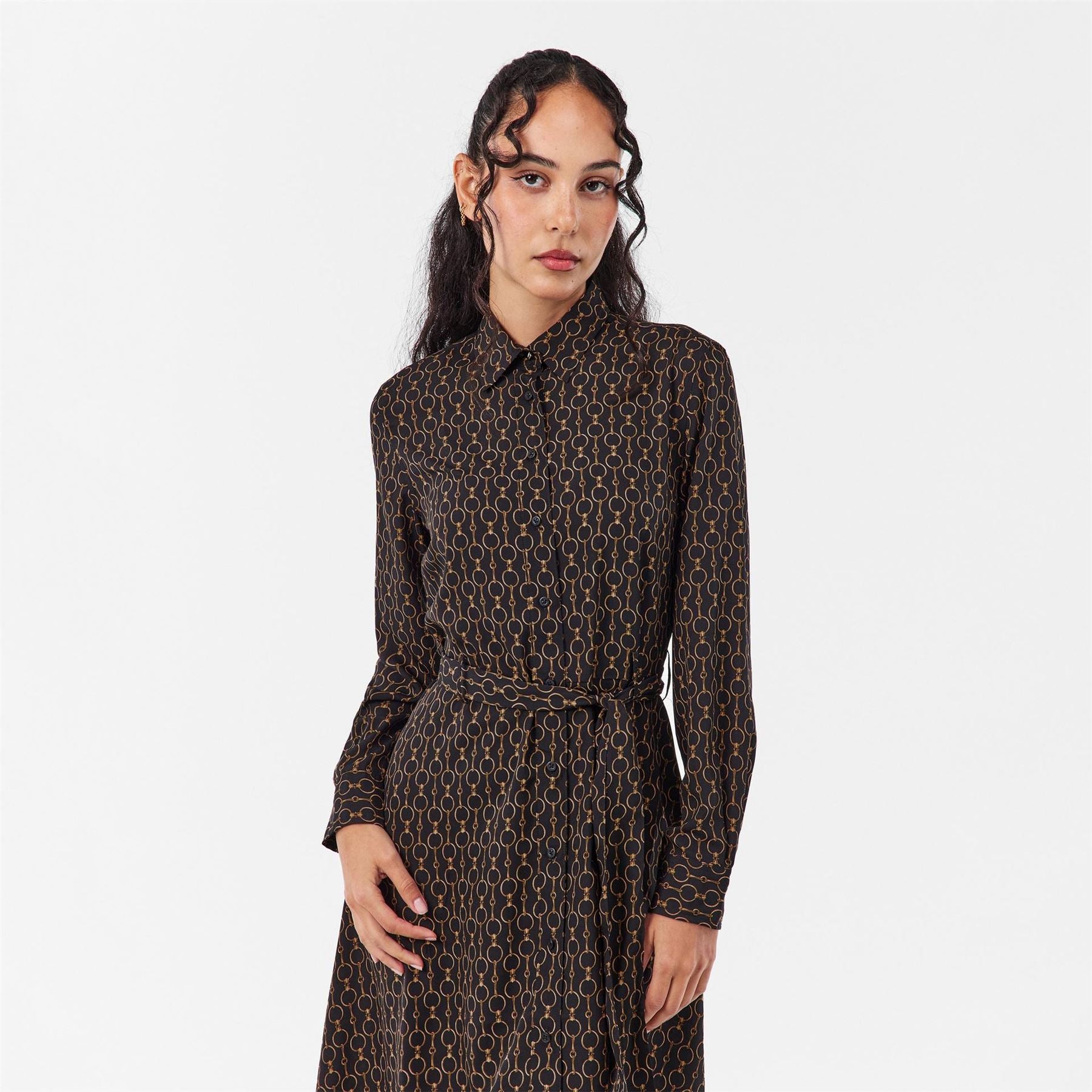 Lauren by Ralph Lauren Karalynn Long Sleeve Midi Shirt Dress