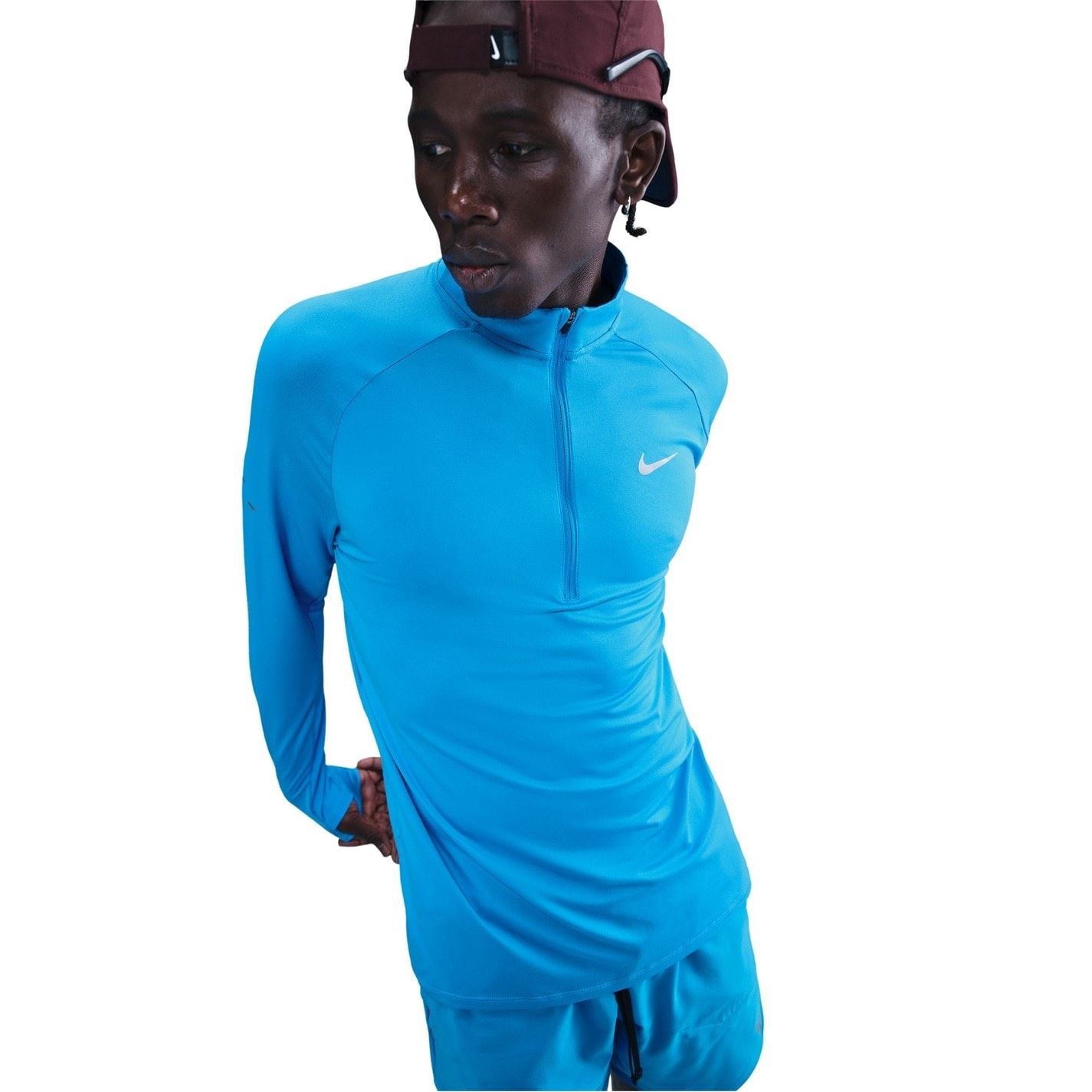 Nike Stride Zip Neck Regular Fit T-Shirt