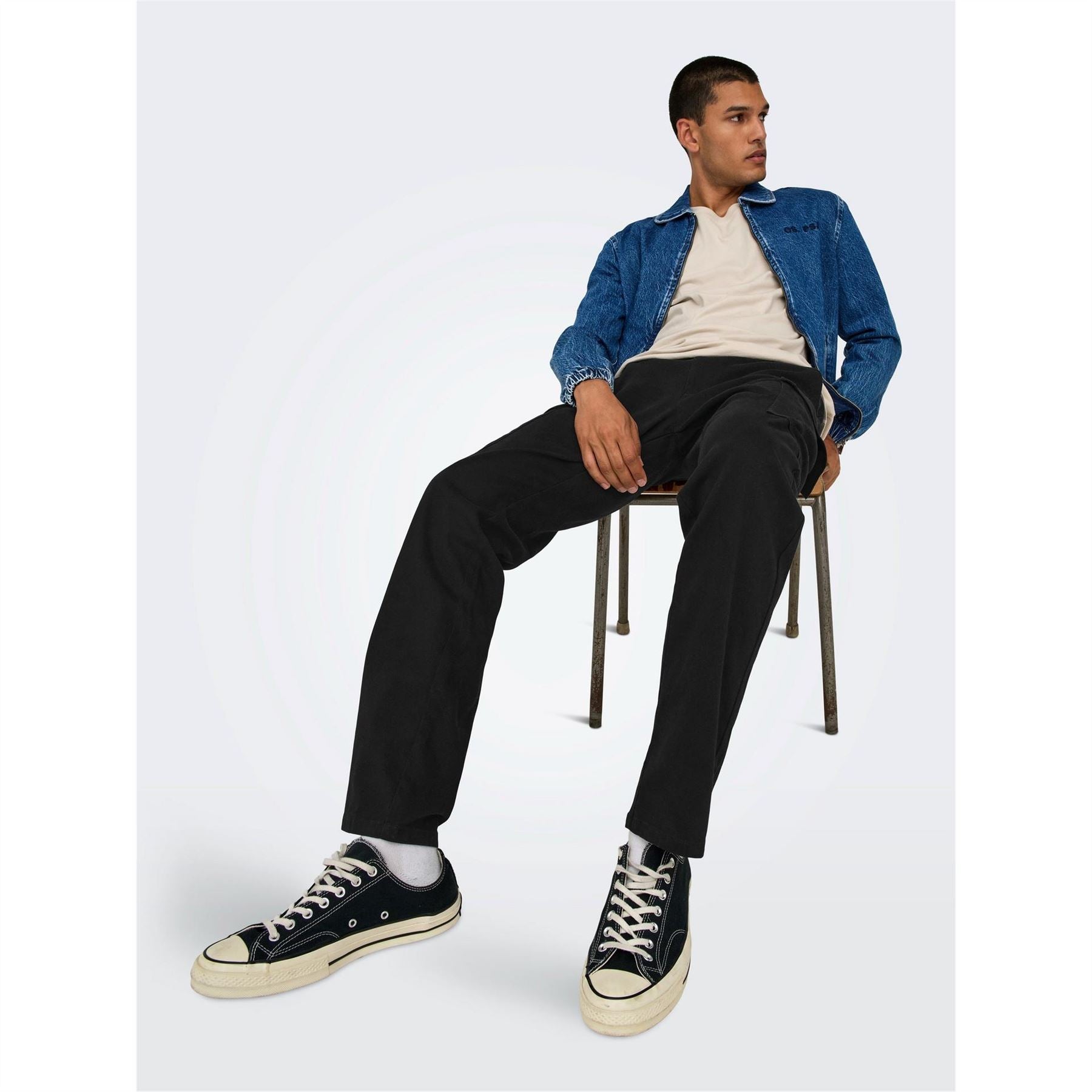 Only Solid Patterned Straight Cargo Pants