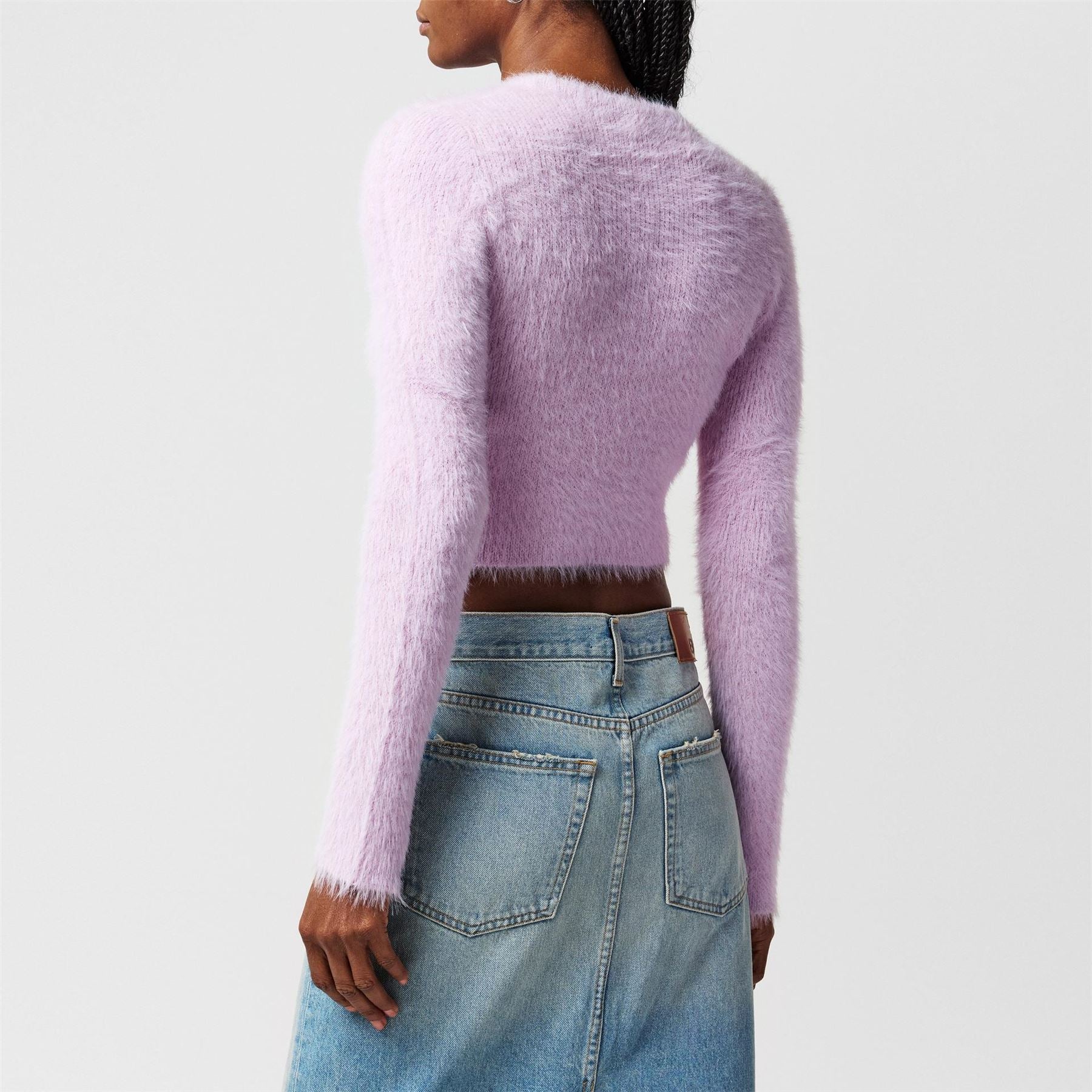 Hugo Cropped Crew Neck Regular Fit Sweater