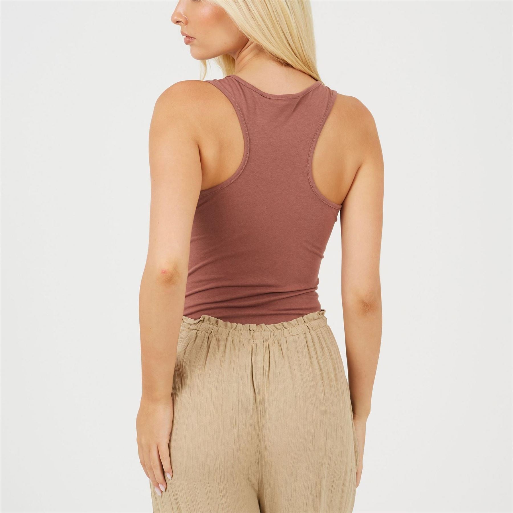 Brave Soul Womens Soft Jersey Racer Back Bodysuit