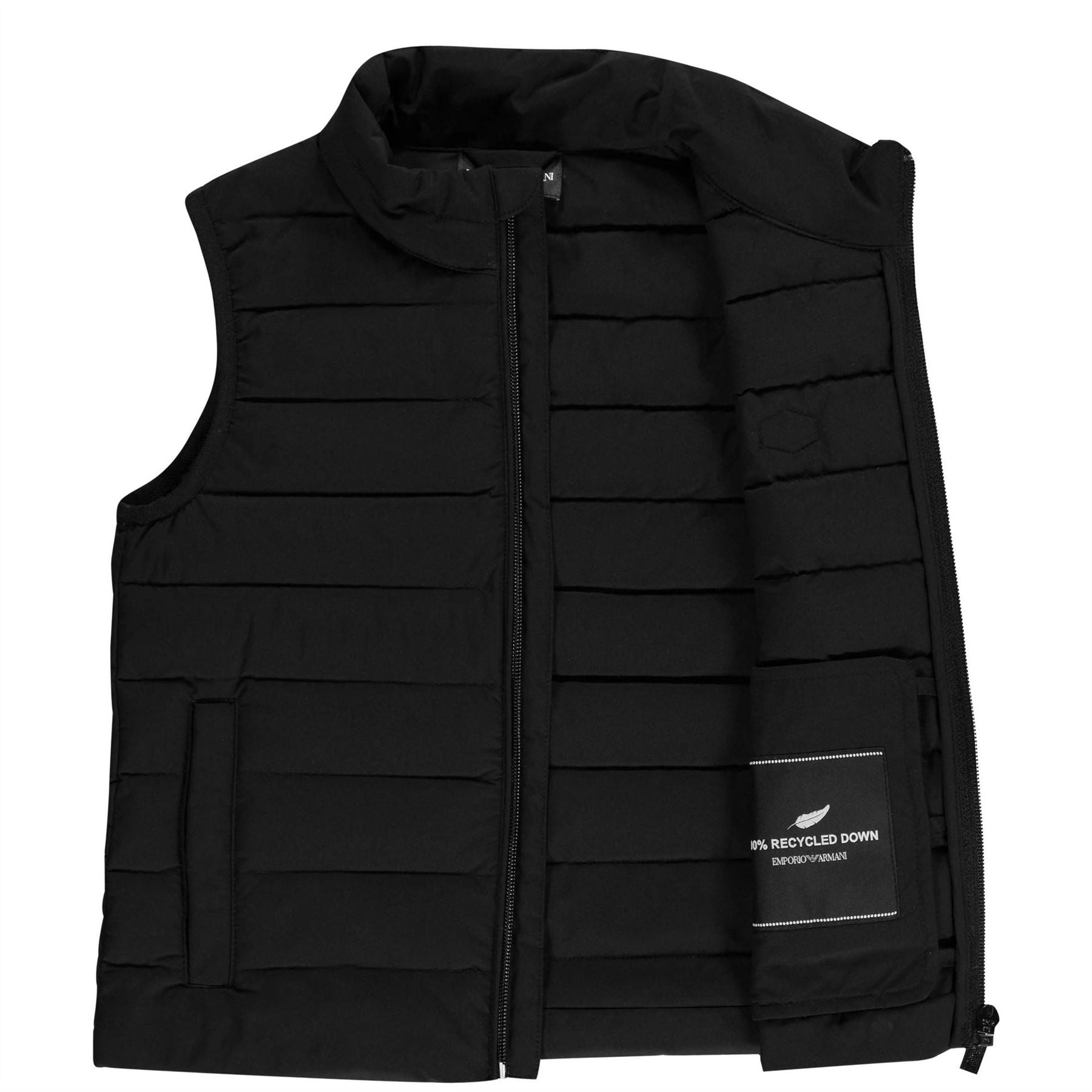 Emporio Armani Badge Logo Duck Down Funnel Neck Gilet