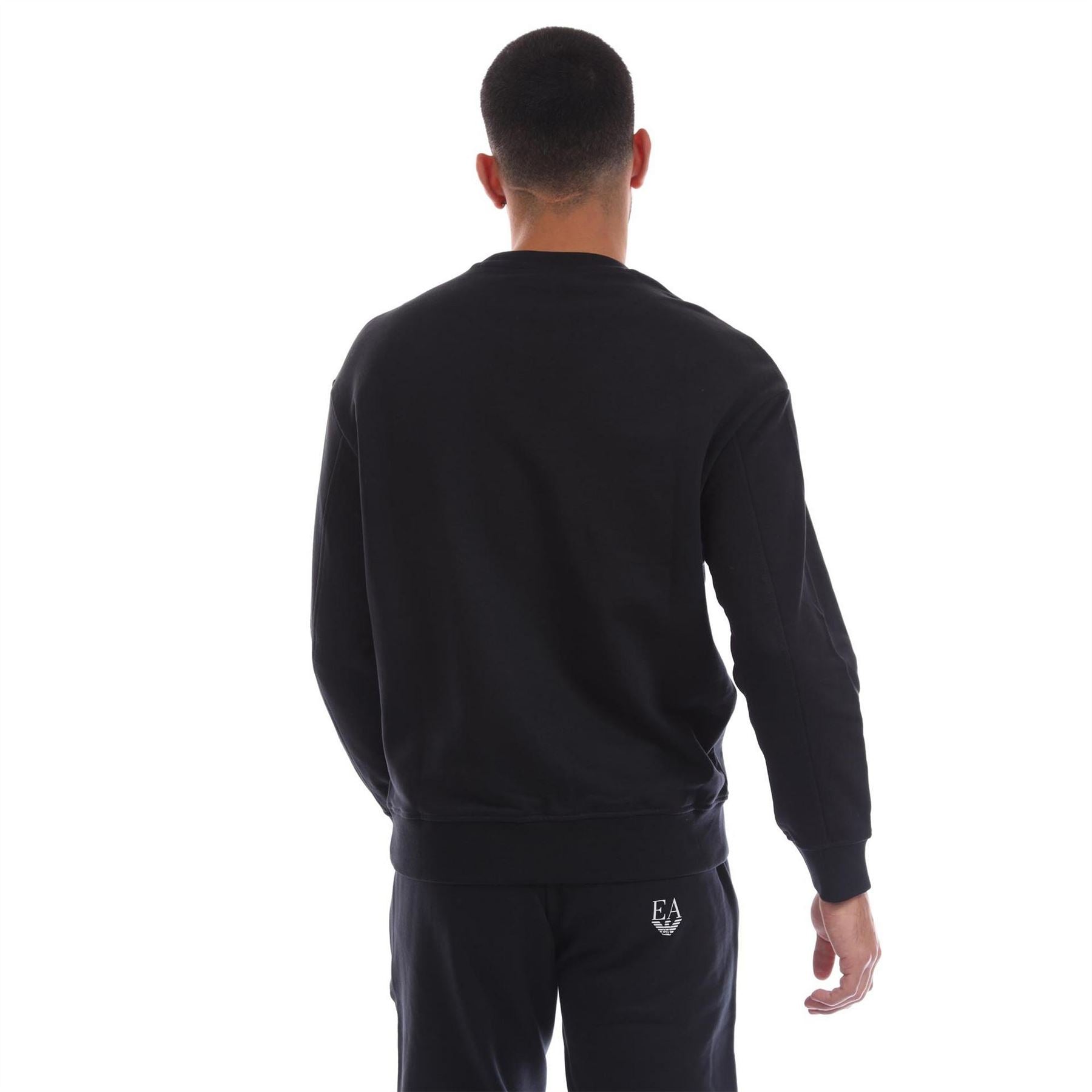 Emporio Armani Crew Neck Ribbed Collar Long Sleeve Sweatshirt