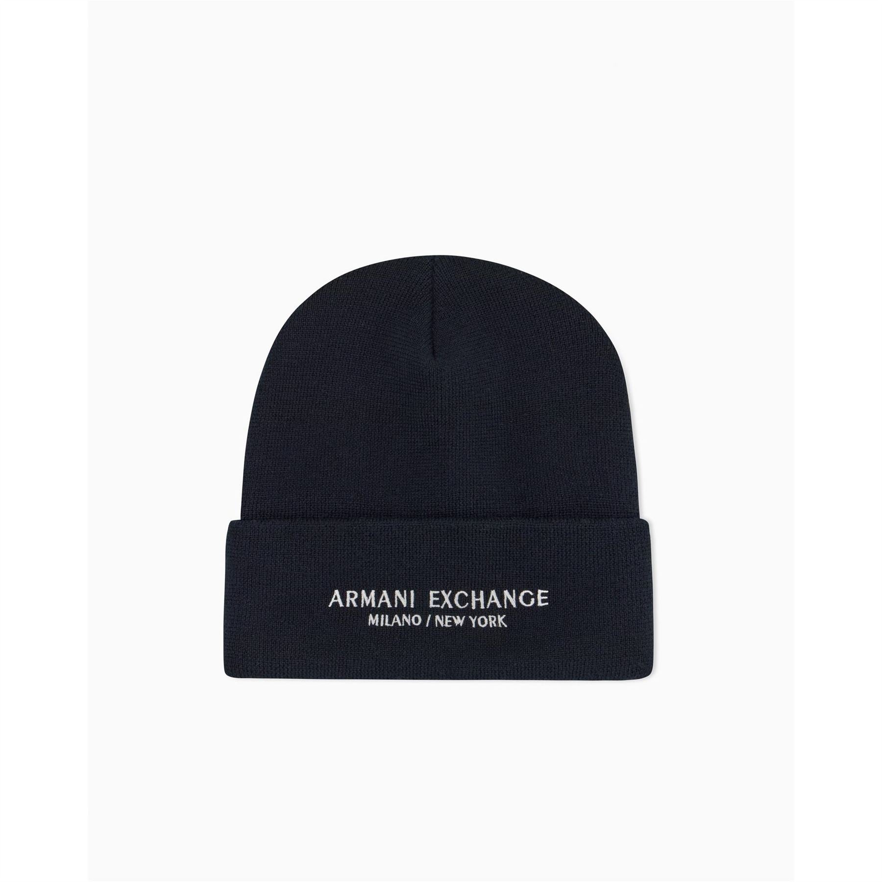 Armani Exchange Exchange Lettering Turn Up Brim Beanie