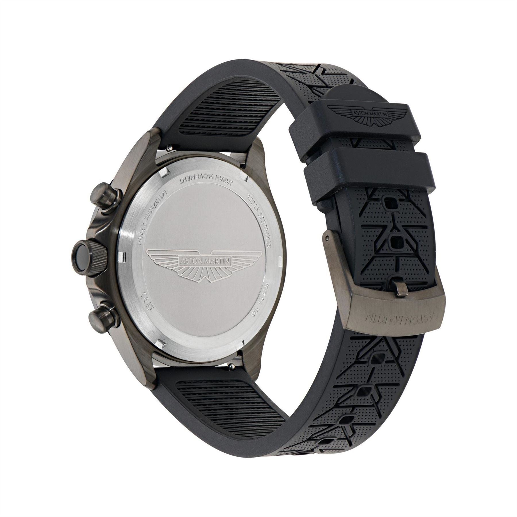 Aston Martin Amr Sn71 Stainless Steel Rubber Strap Analogue Quartz Watch