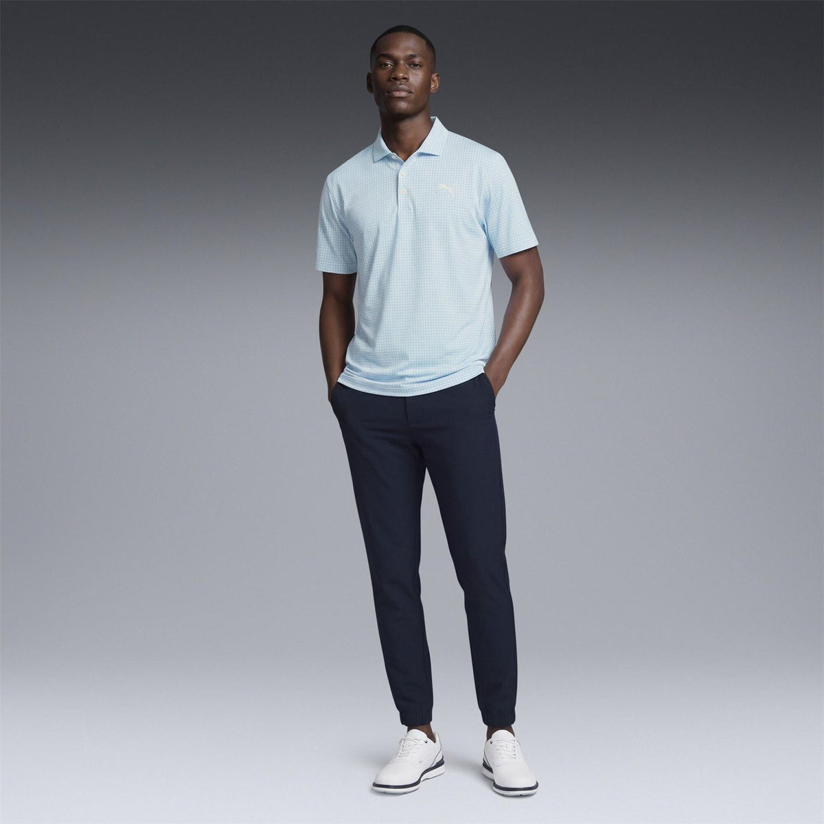 Puma Cloudspun Mono Check Short Sleeve Polo Shirt