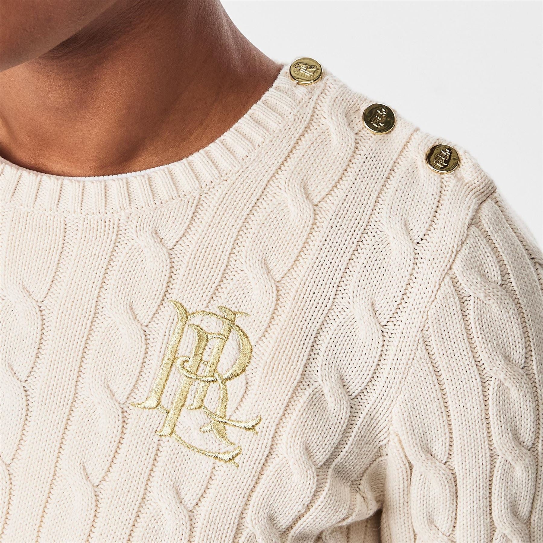 Lauren by Ralph Lauren Trim Cable Knit Jumper