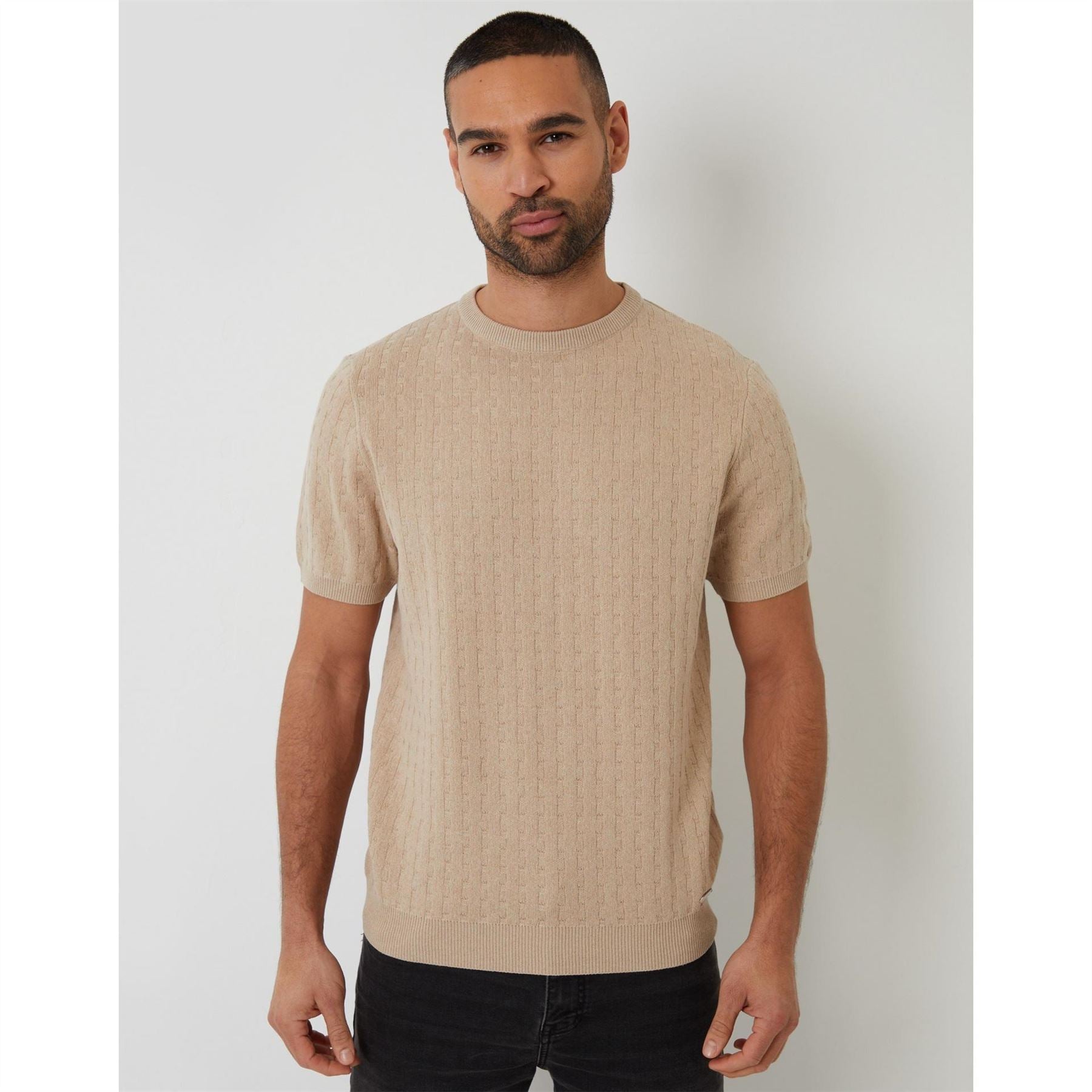 Threadbare Crew Neck Ribbed Collar Short Sleeve T-Shirt