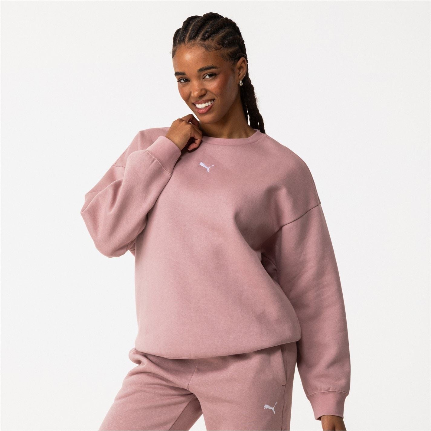 Puma Womens Ess Oversized Crew Fl Sweatshirt