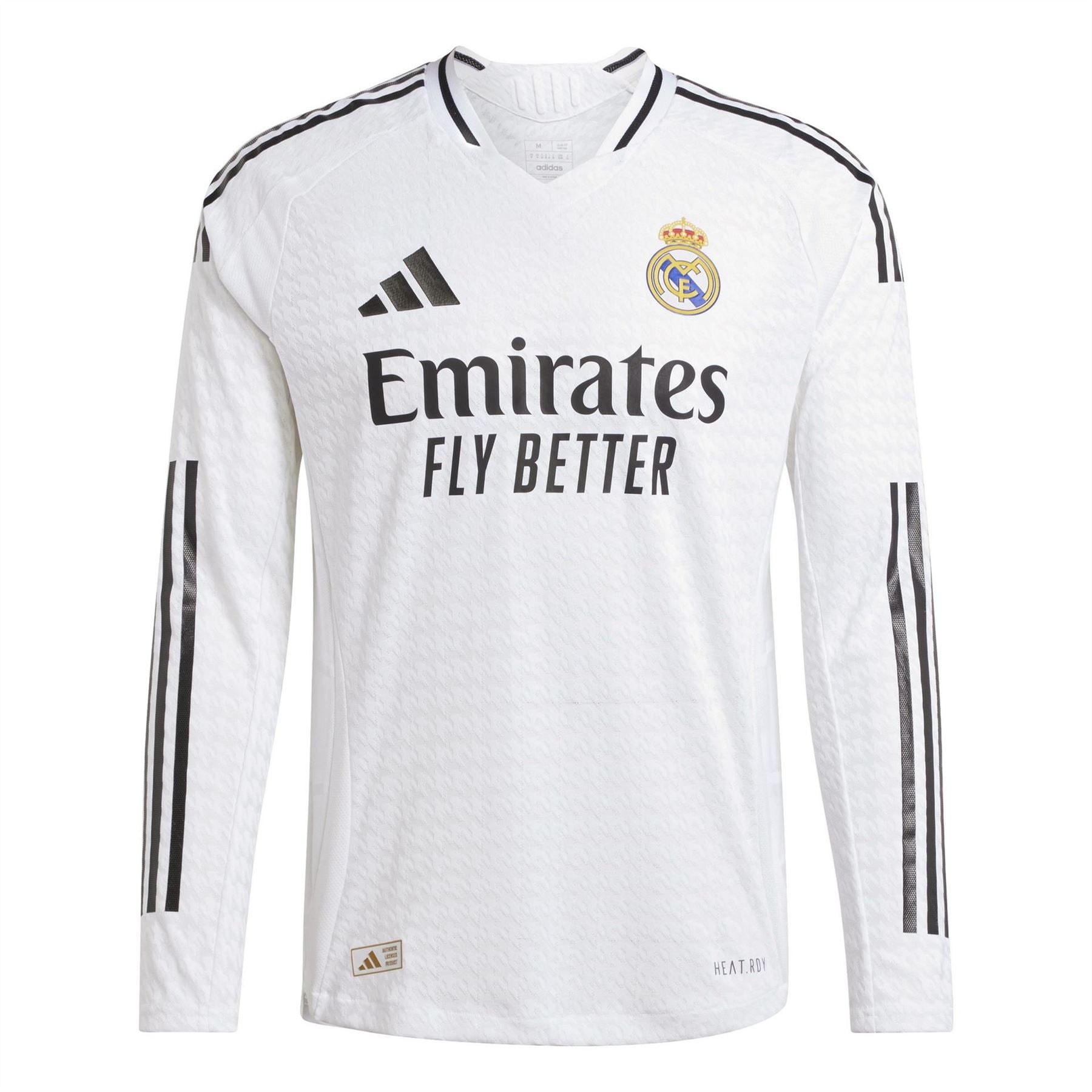 adidas Real Madrid Authentic Long Sleeve Home Shirt 24 25