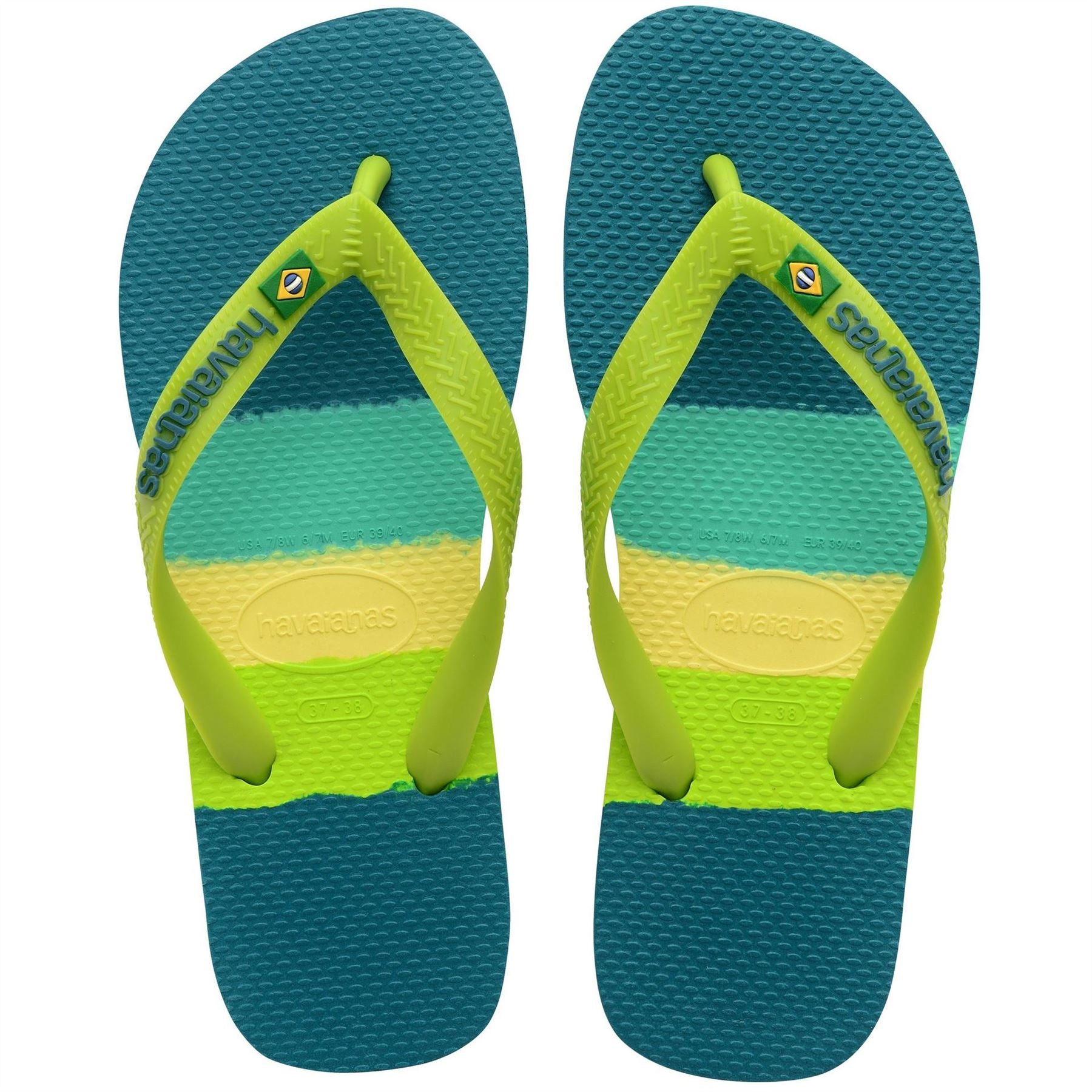 Havaianas Womens Hav. Brasil Tech Green 35 36 Flip Flops