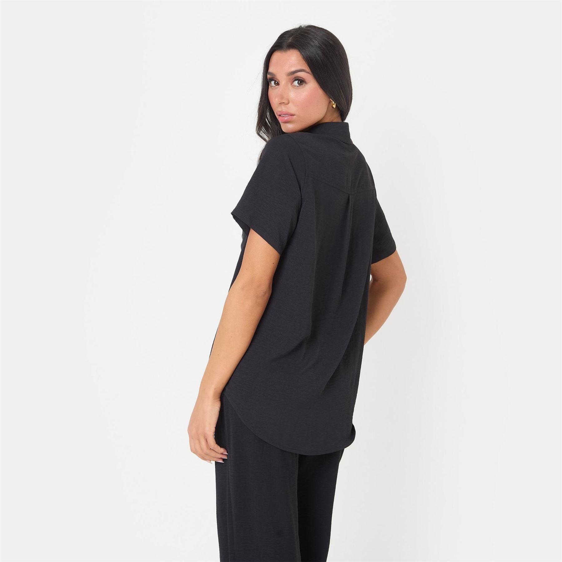 I Saw It First Crepe Short Sleeve Shirt