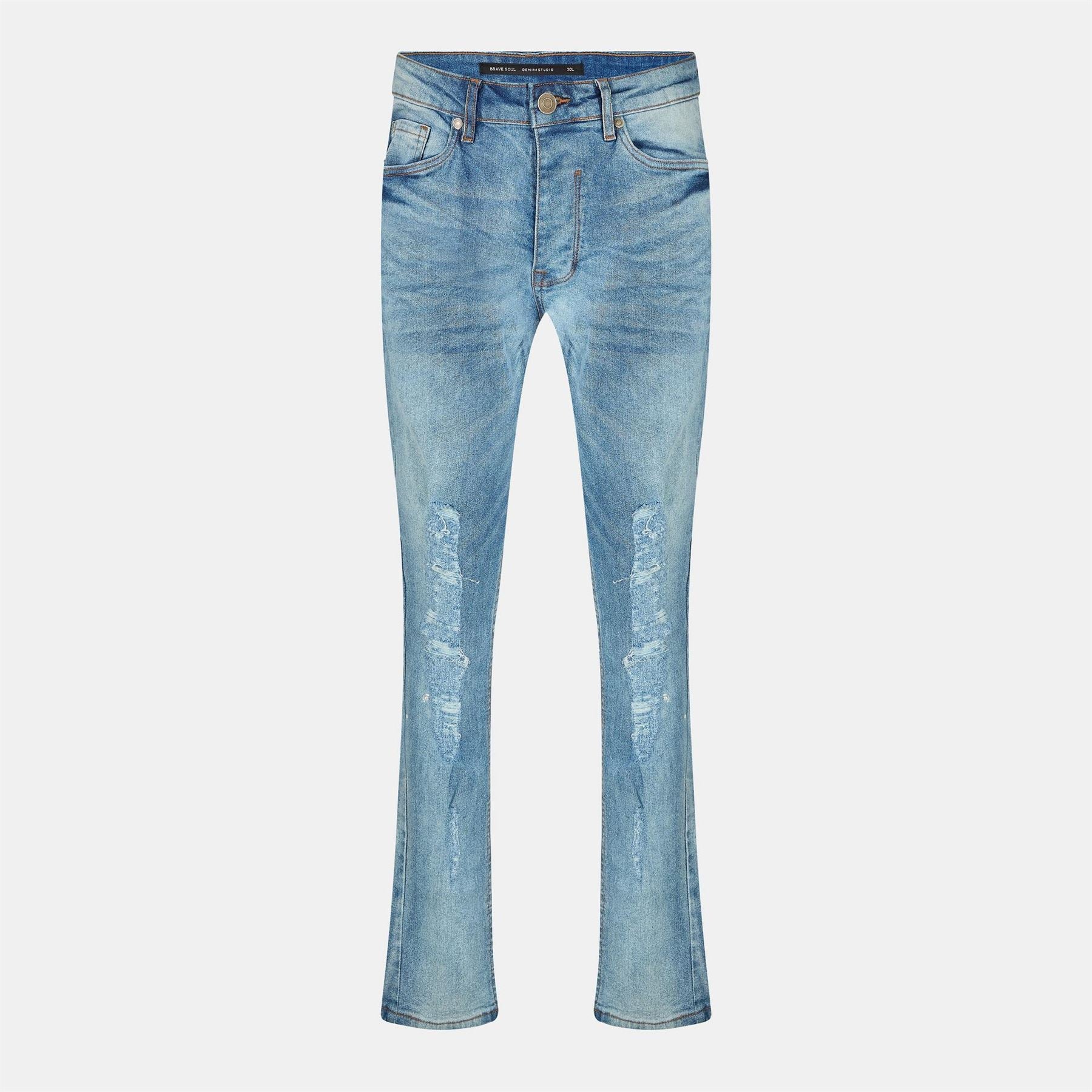 Brave Soul Fit Jeans With Knee Rips