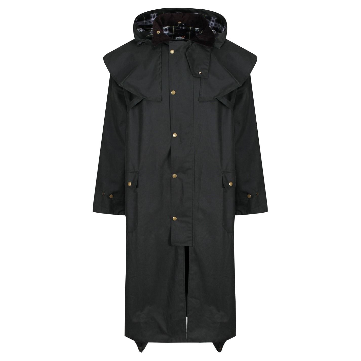 Regatta Solid Patterned Snap Button Hooded Waxed Jacket