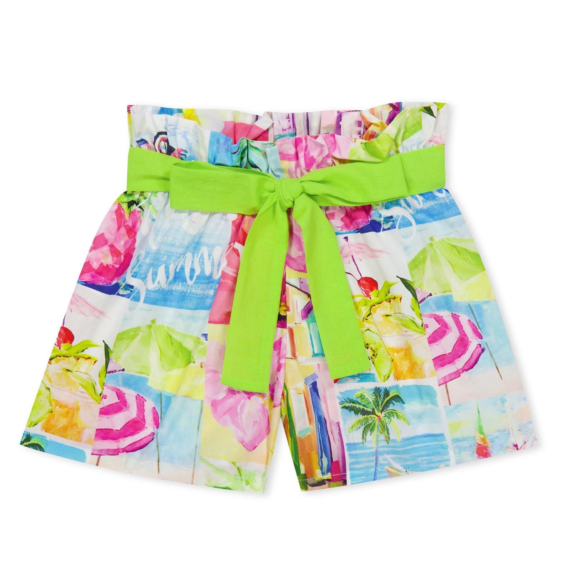 Balloon Chic Beach Print Fleece Jogger Shorts