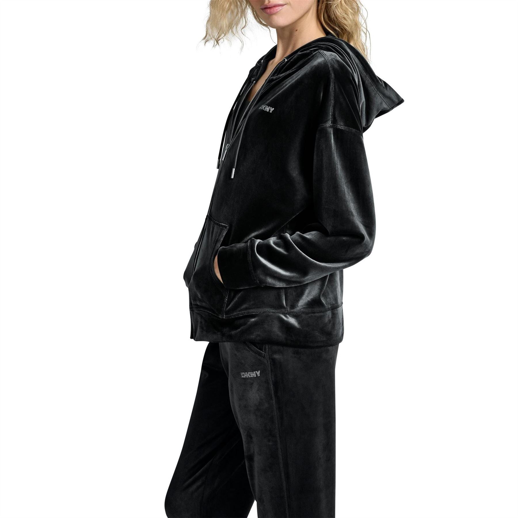 DKNY Sport Velour Full Zip Hoodie