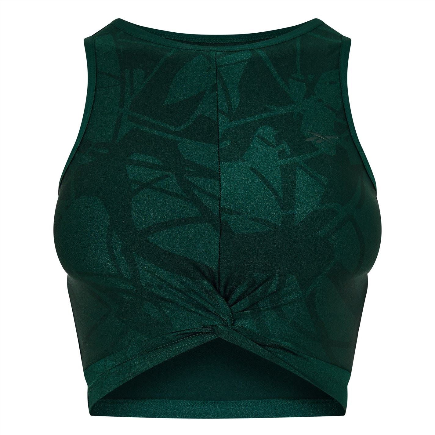 Reebok Womens Shiny Yoga Scribble Crop Tank Top