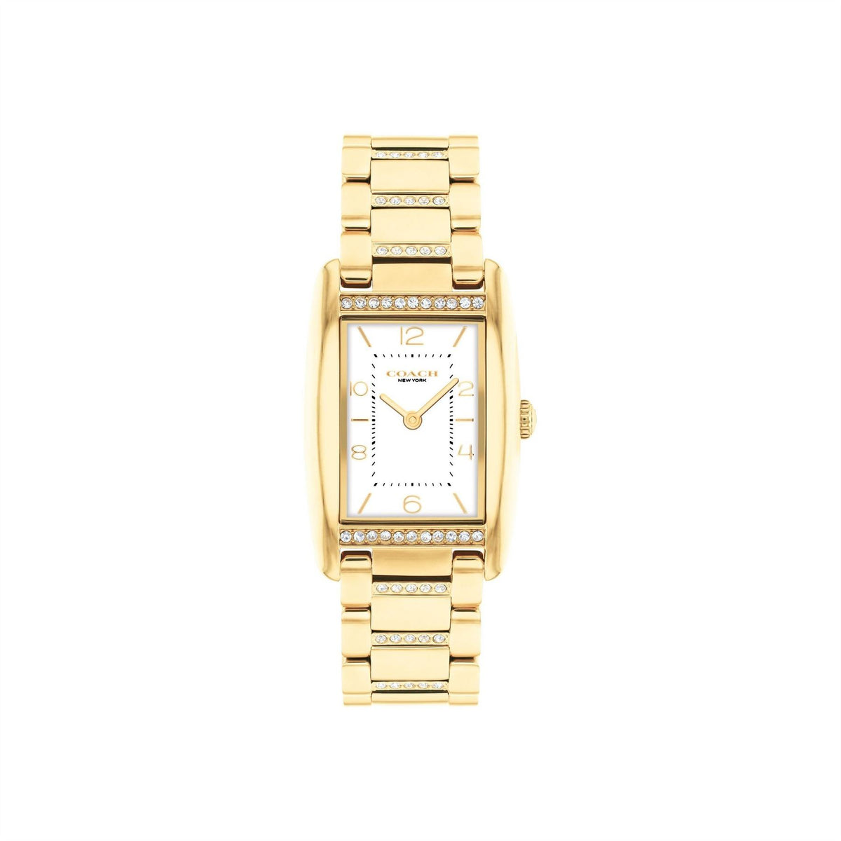 Coach Ladies Reese Gold Ip Crystal Bracelet Watch