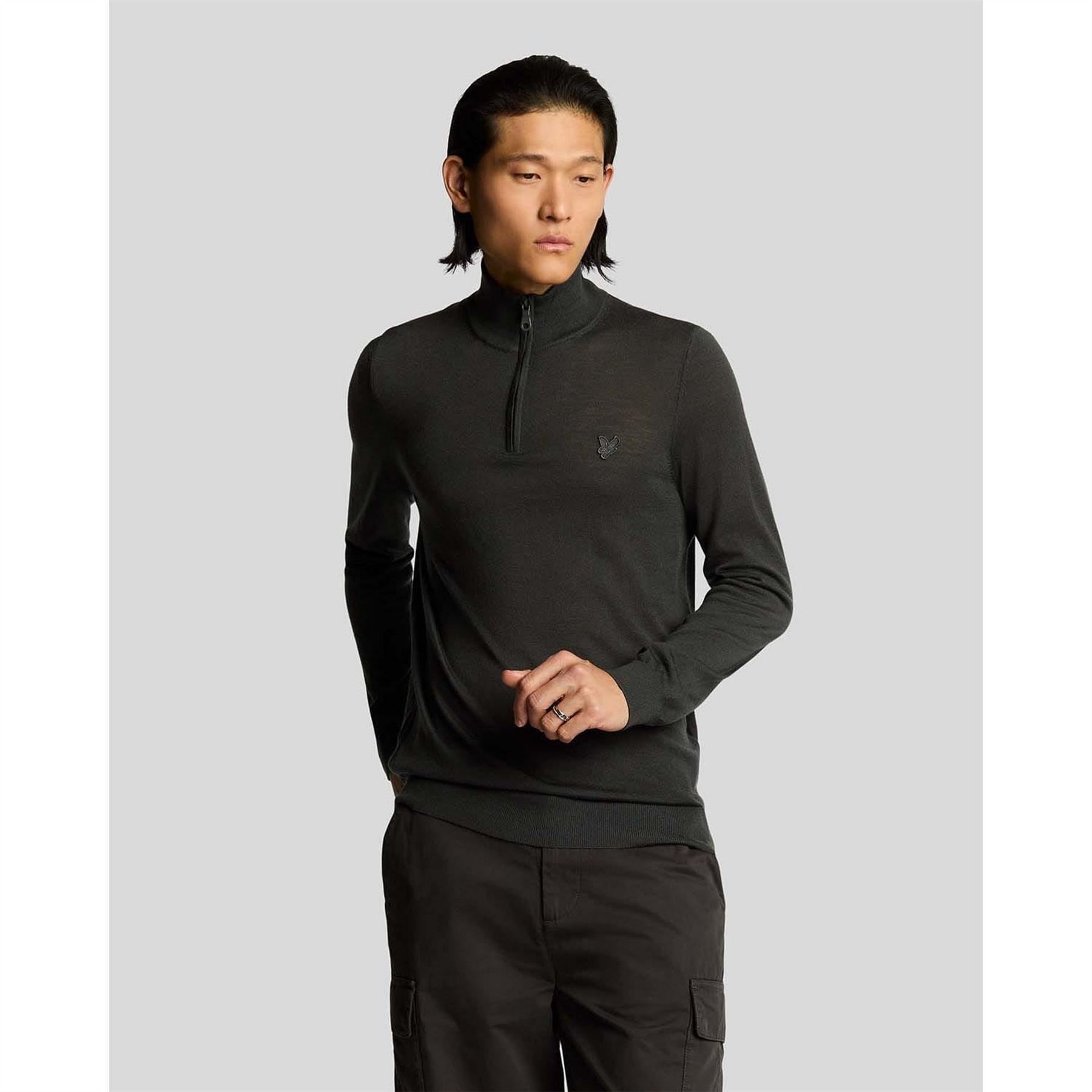 Lyle and Scott Eagle Merino Quarter Zip Jumper