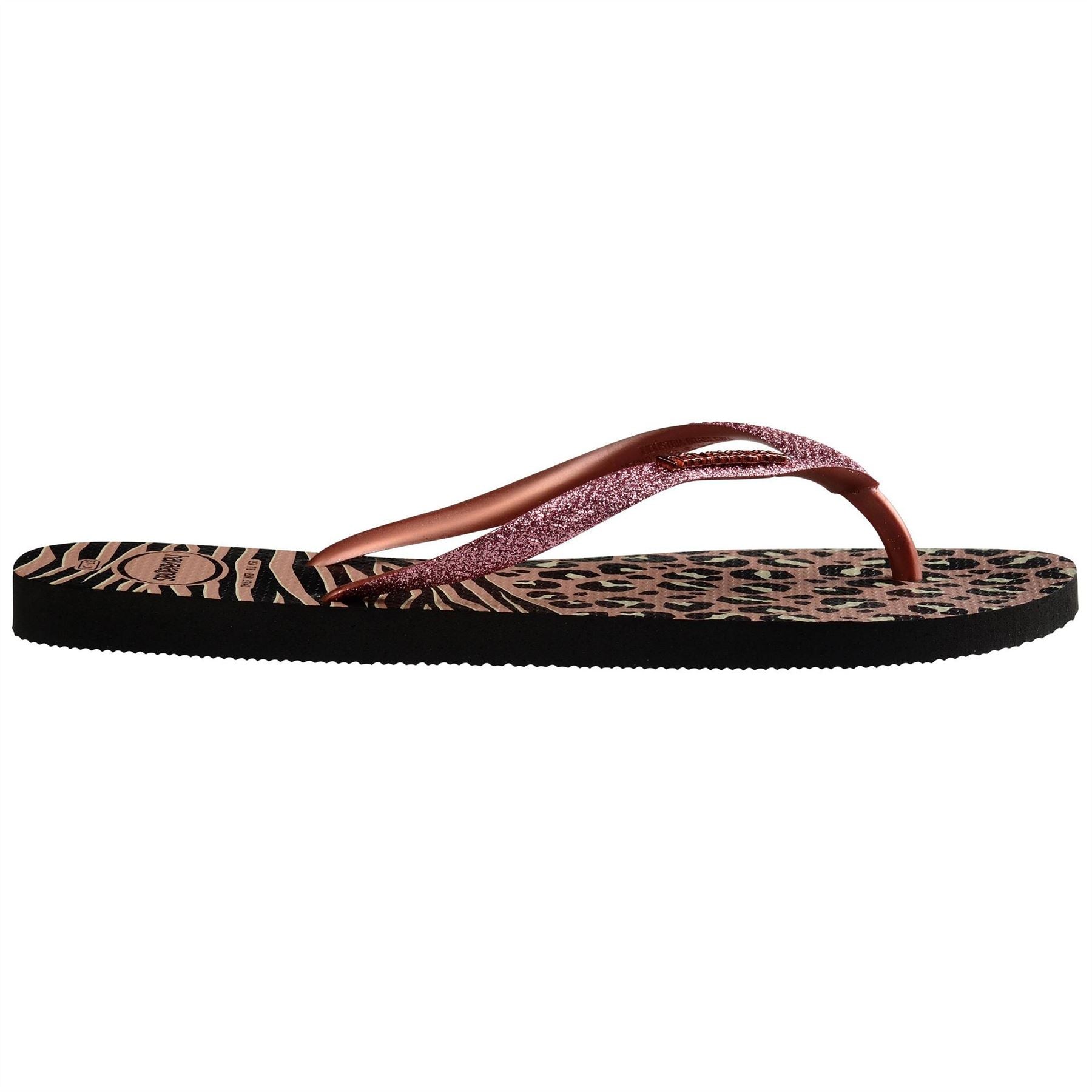 Havaianas Womens Hav. Slim Animals Mix Black Gold 35 Flip Flops
