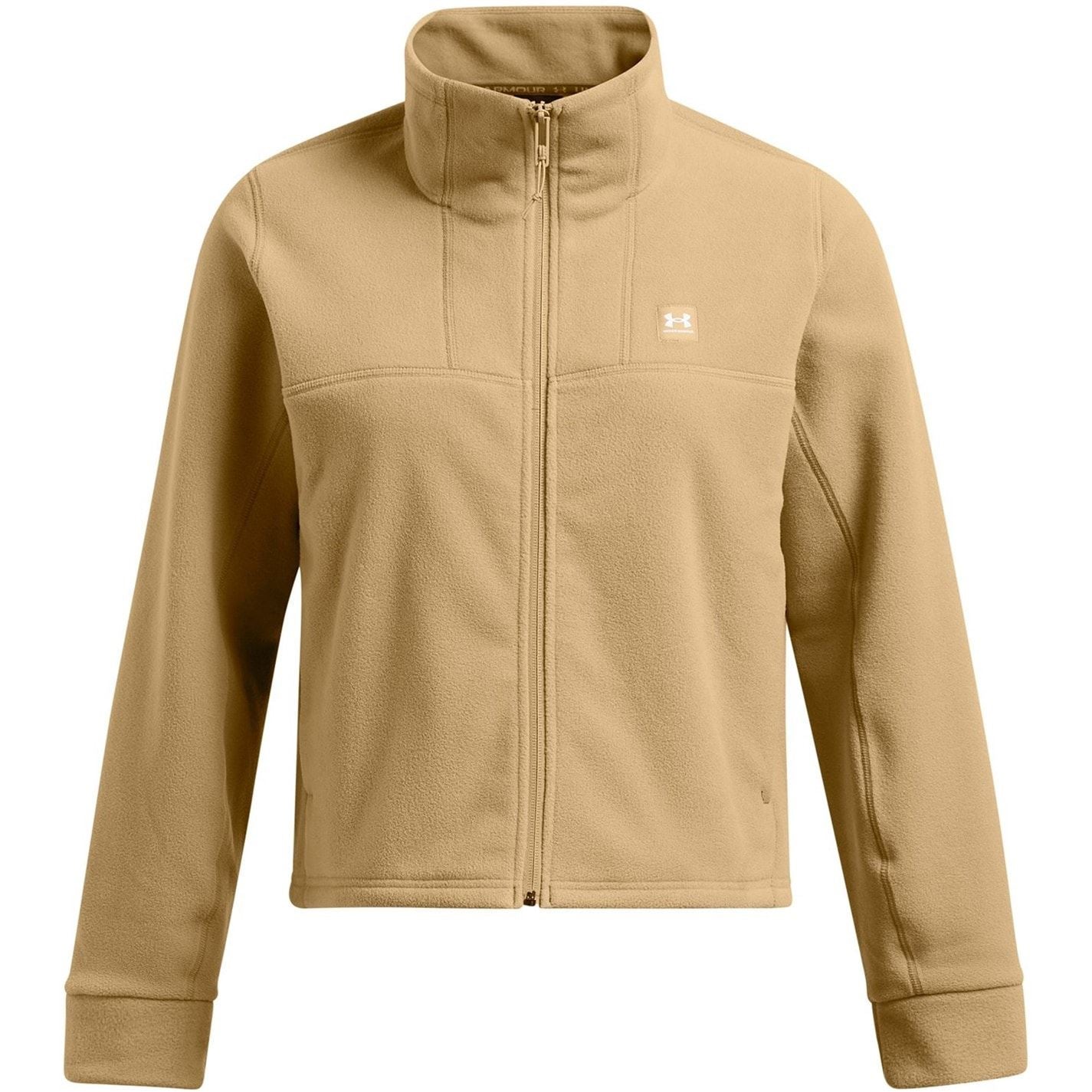 Under Armour Solid Patterned Hooded Neck Ribbed Cuff Fleece Jacket