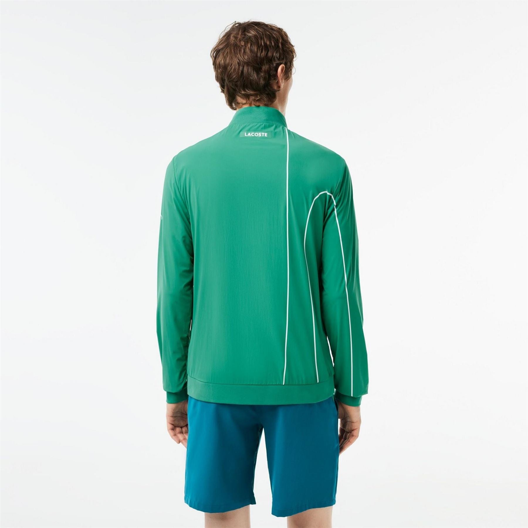Lacoste Regular Fit Zip Neck Long Sleeve Athletic Top