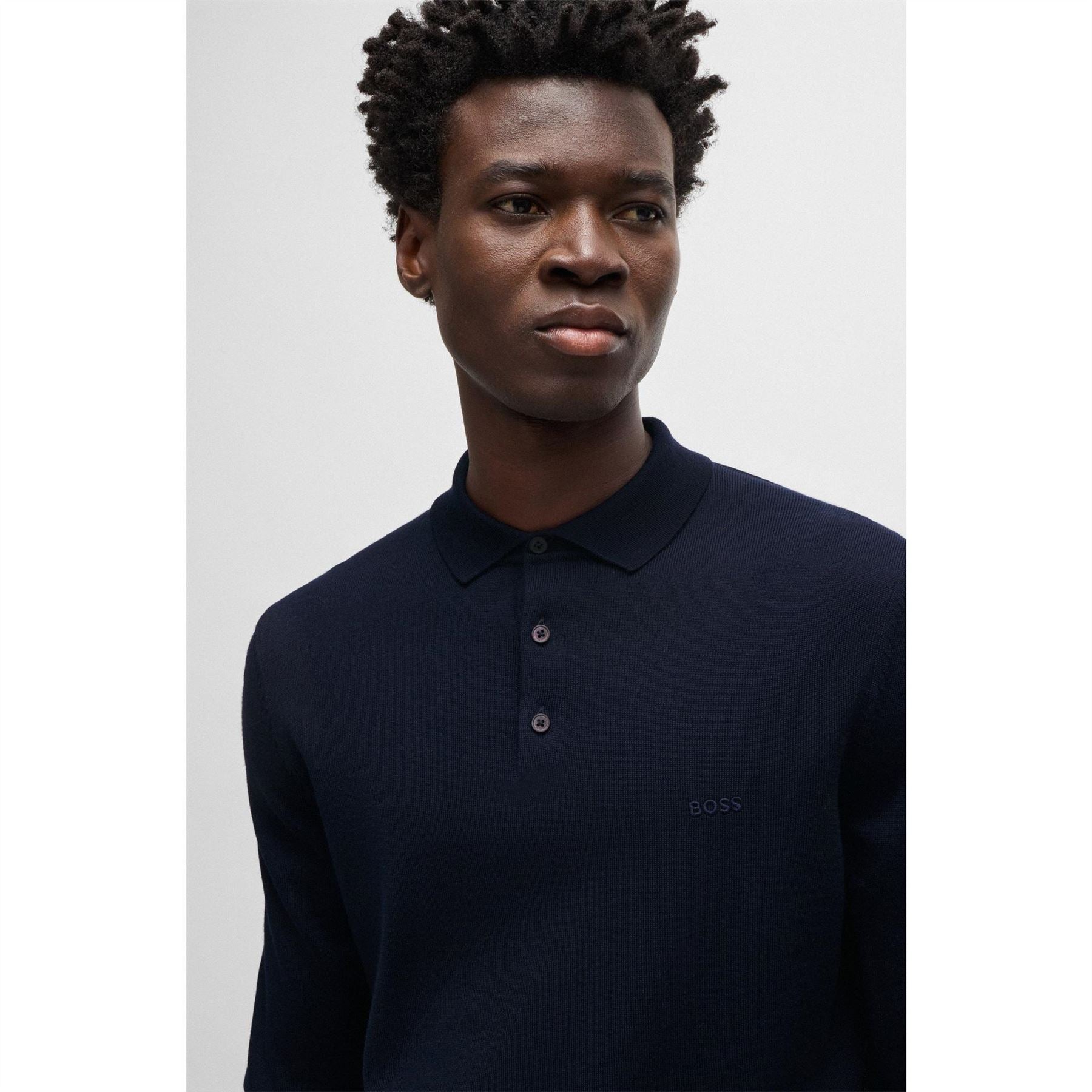 Boss Bono Black Knitted Crew Neck Jumpers