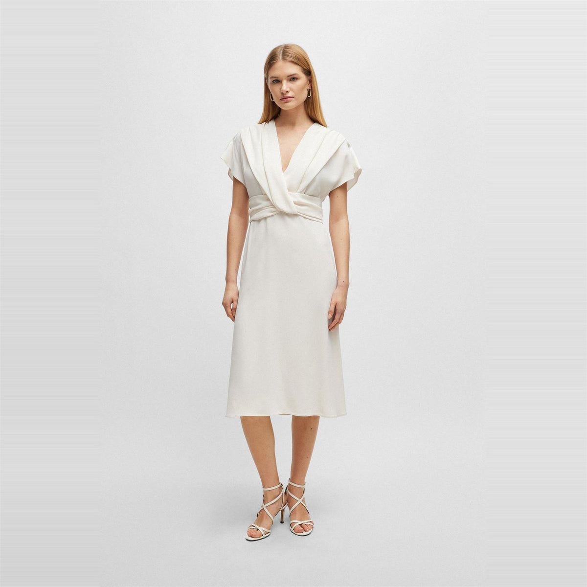 Boss Debasa2 V-Neck Short Sleeve Midi Wrap Dress