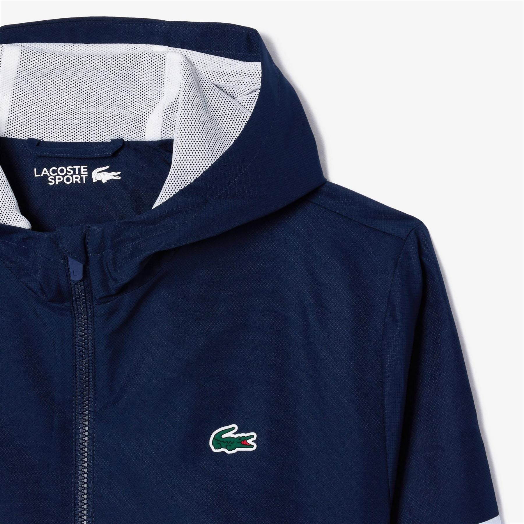 Lacoste Stripe Track Water Repellent Wind Resistant Long Sleeve Softshell Jacket