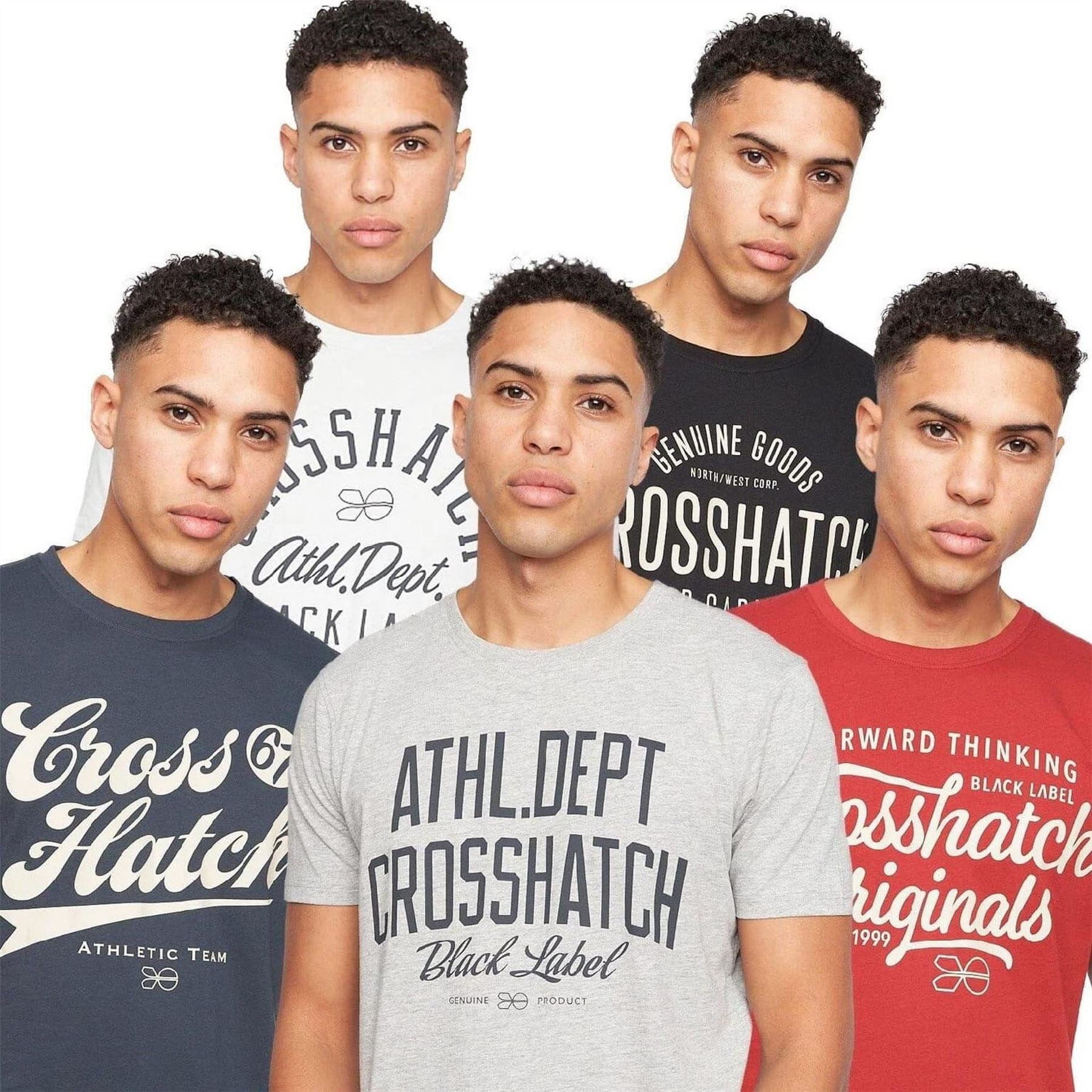 Crosshatch Pack Of Luckmoore Printed T-Shirts