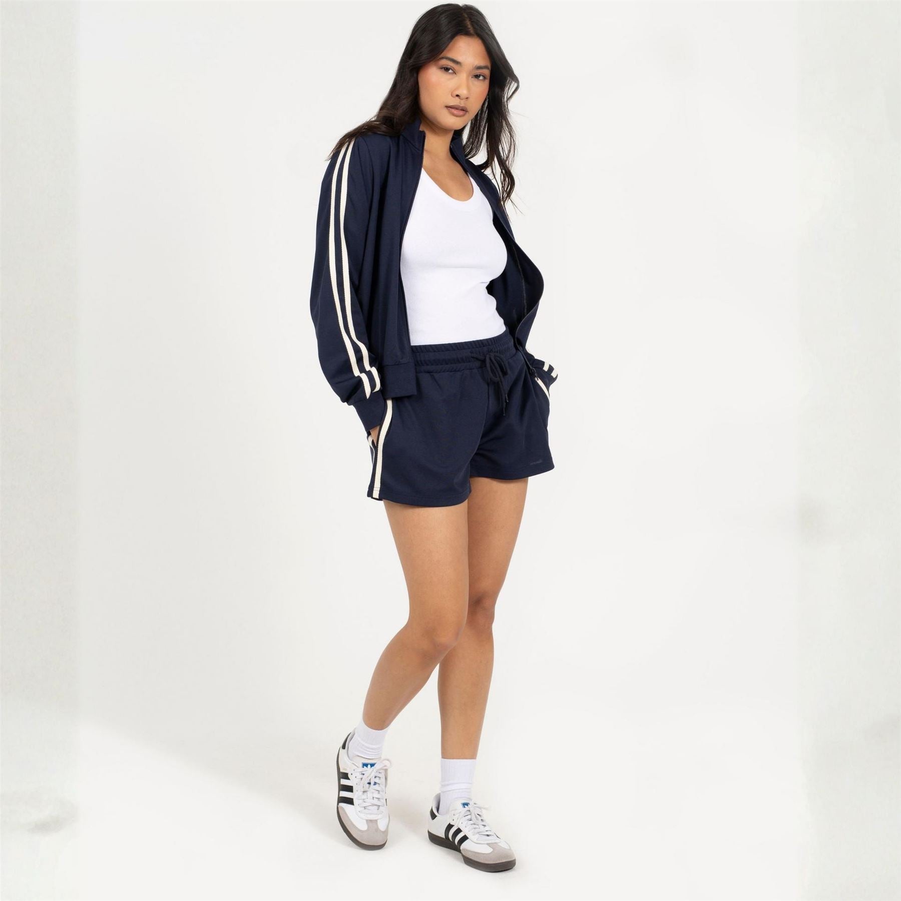 Brave Soul Womens Track Jacket With Side Stripe Detail