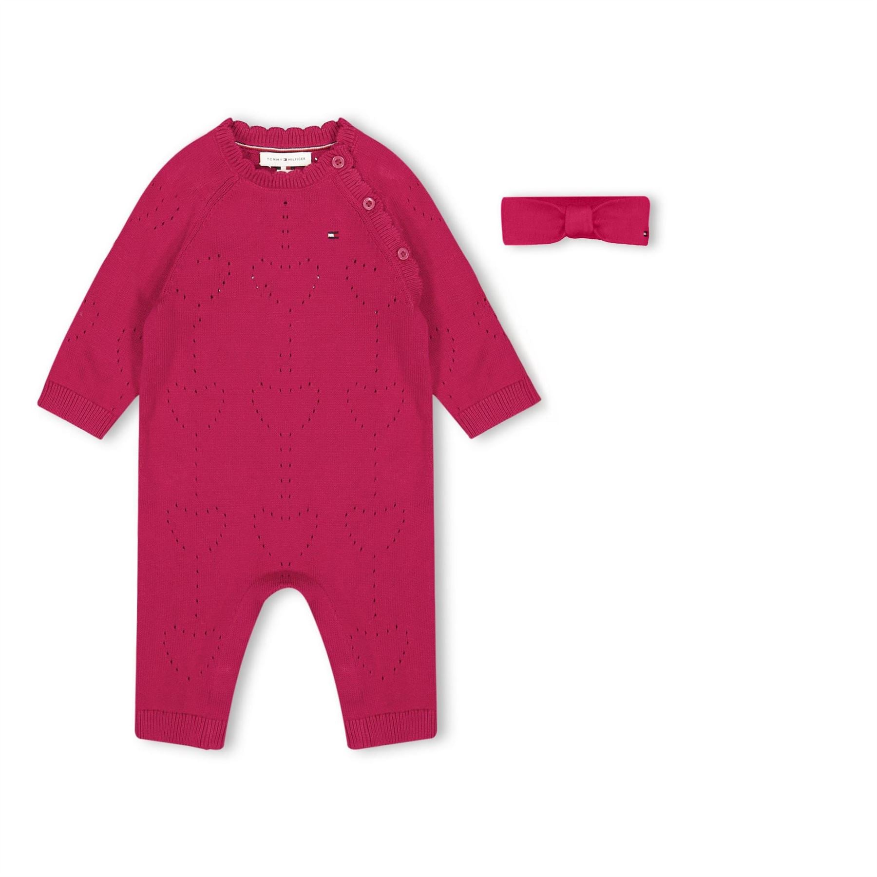 Tommy Hilfiger Heart Cotton Long Sleeve Onesie
