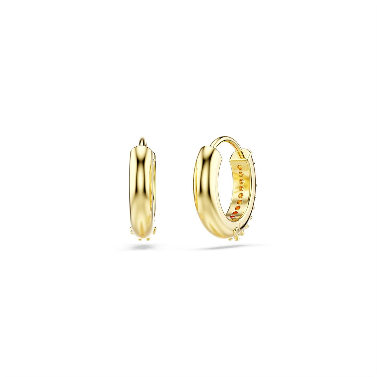 Swarovski Hoop Earrings, Round Cut, White, Rhodium Plated