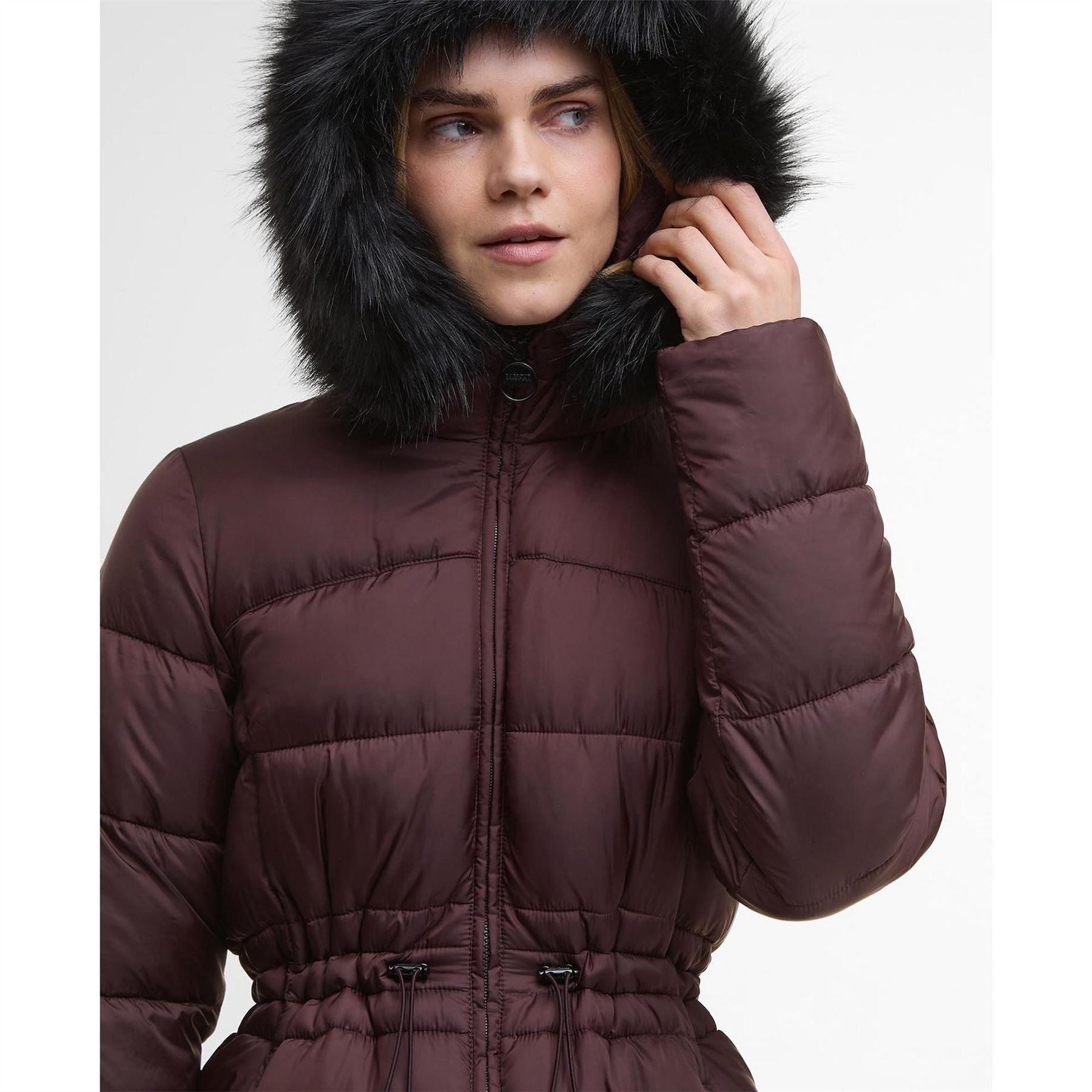 Barbour International Anastasia Detachable Hood Slim Fit Medium Puffer Jacket