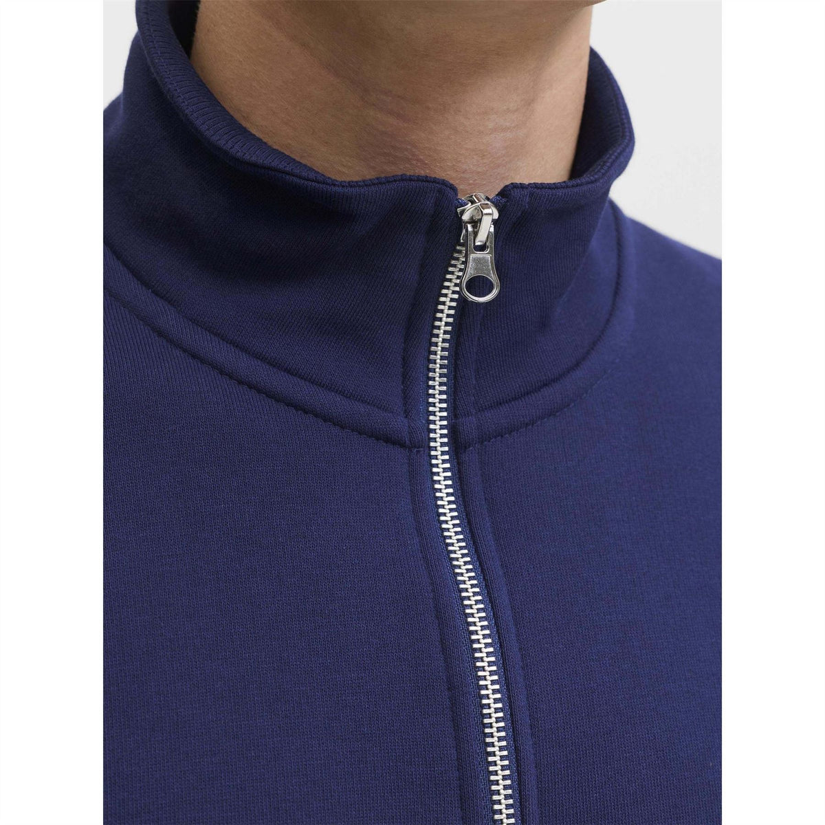 Jack and Jones Jornorrebro Embroidered Cotton Quarter Zip Sweatshirt