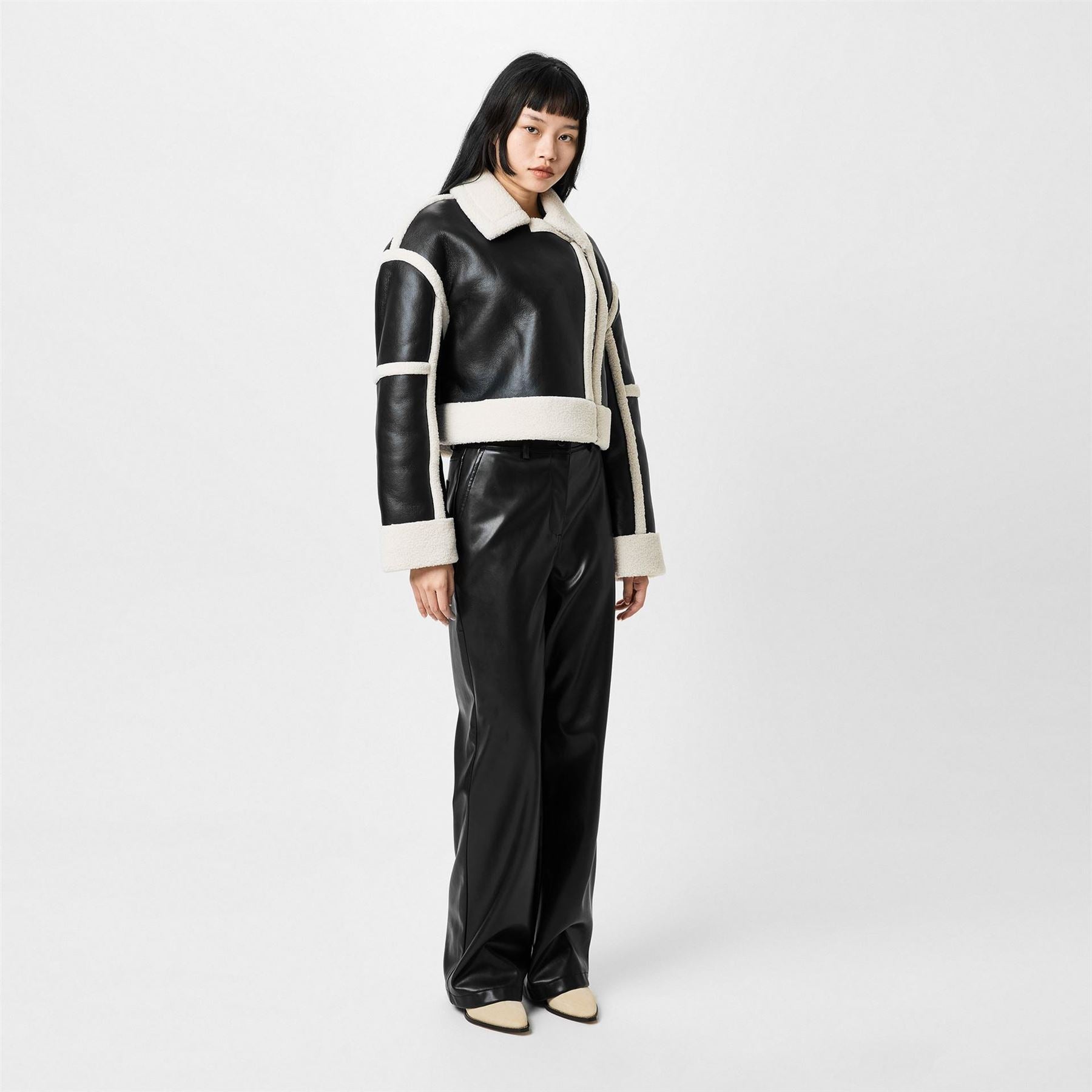 Jack Wills Faux Leather Straight Leg Trousers